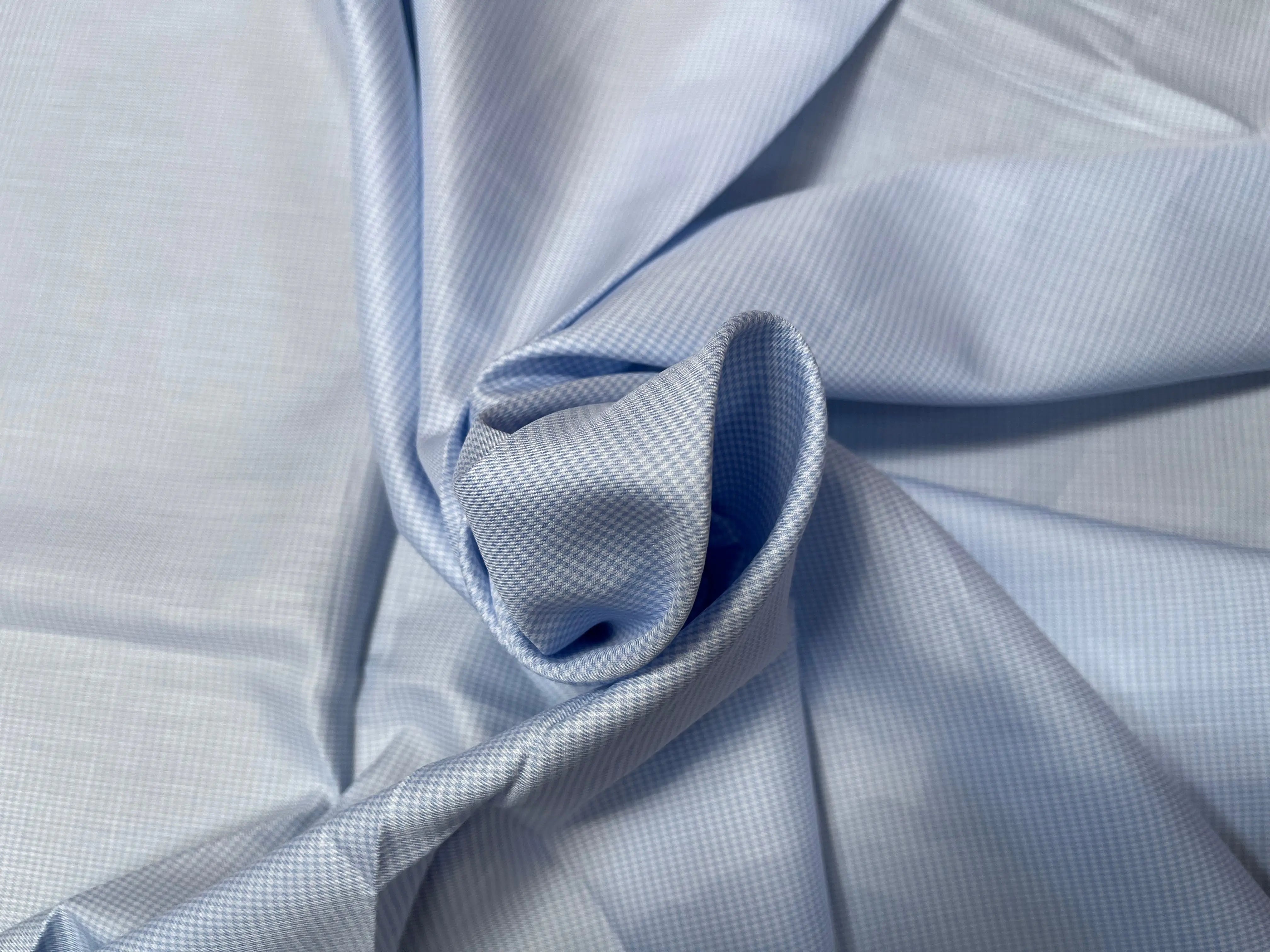 (Chute) POPELINE DE COTON PETIT CARREAUX BLANC BLEU CIEL - My Little Coupon