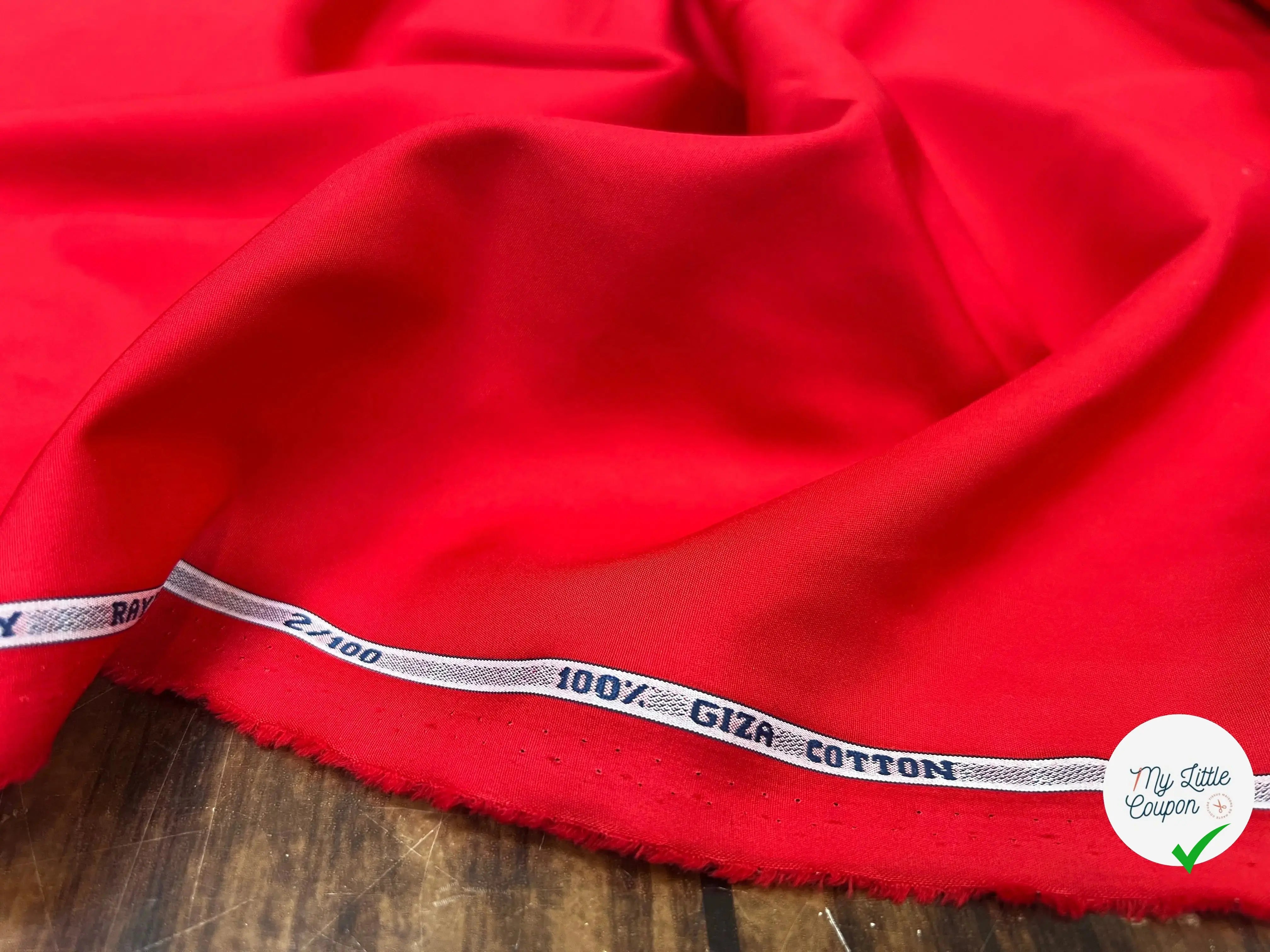 POPELINE DE COTON ROUGE CADENCE BY RAYMOND - My Little Coupon