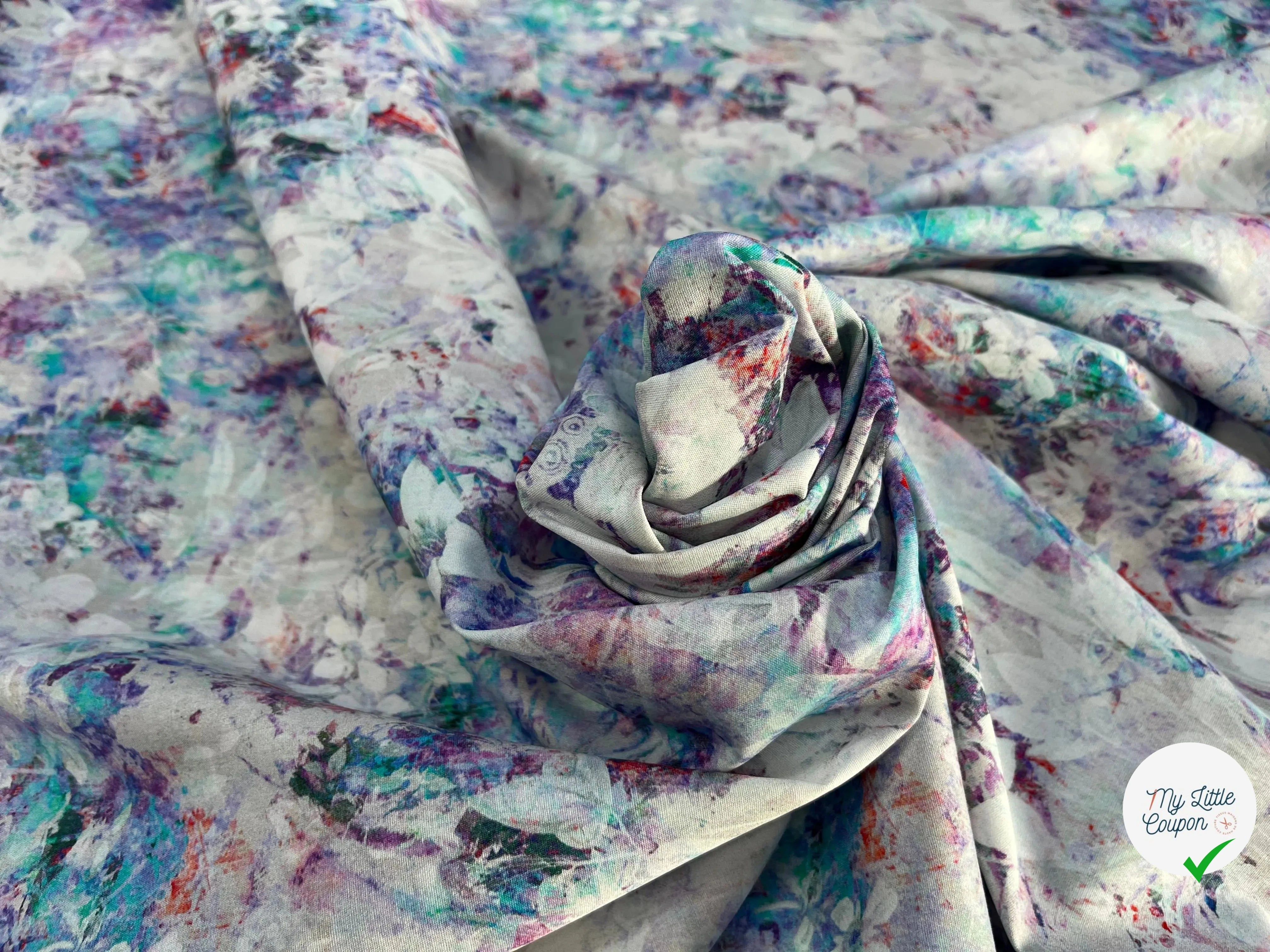 POPELINE DE COTON TIE & DYE VIOLET - My Little Coupon