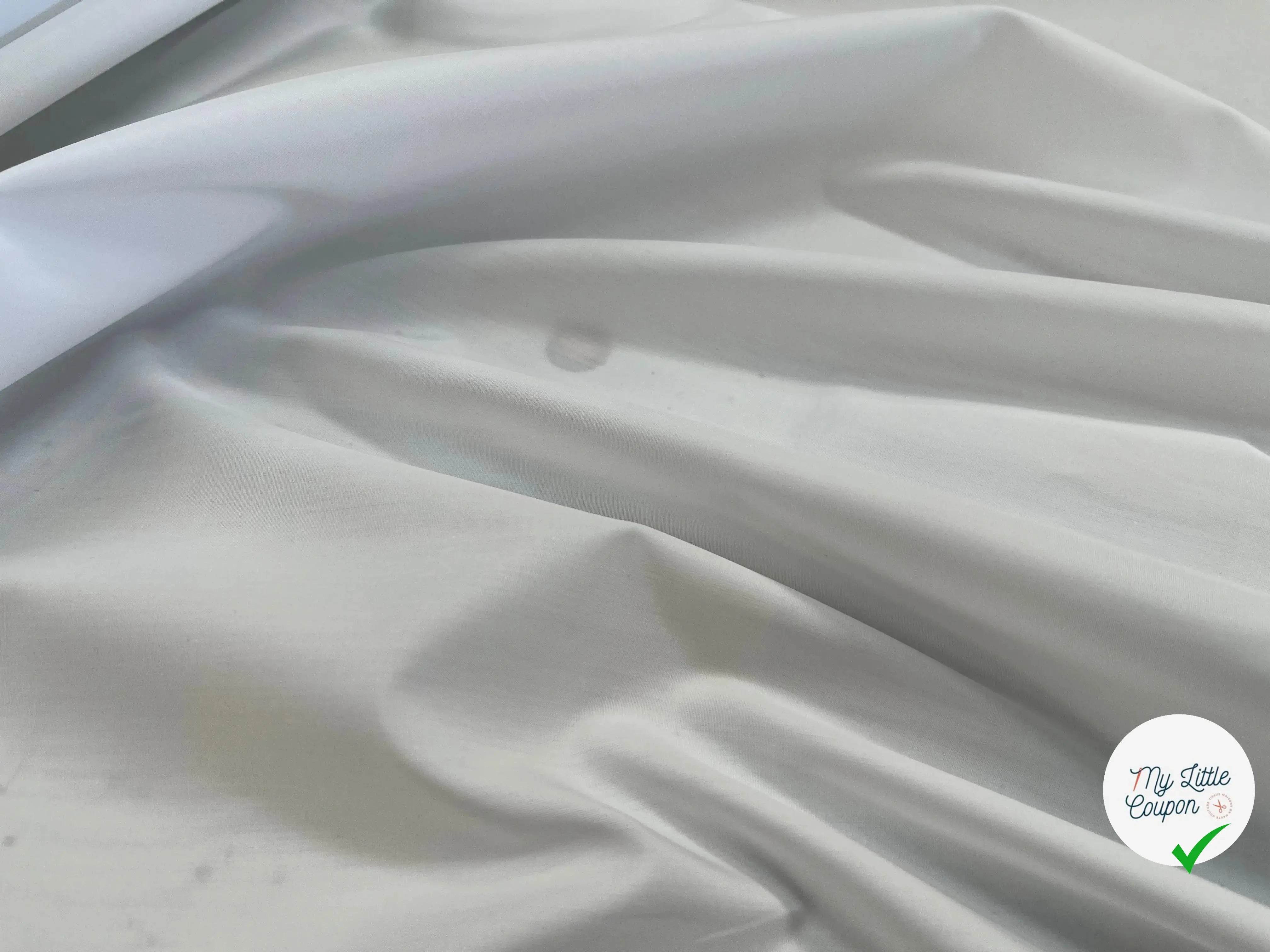 POPELINE DE COTON UNI BLANC OPTIQUE STRETCH - My Little Coupon
