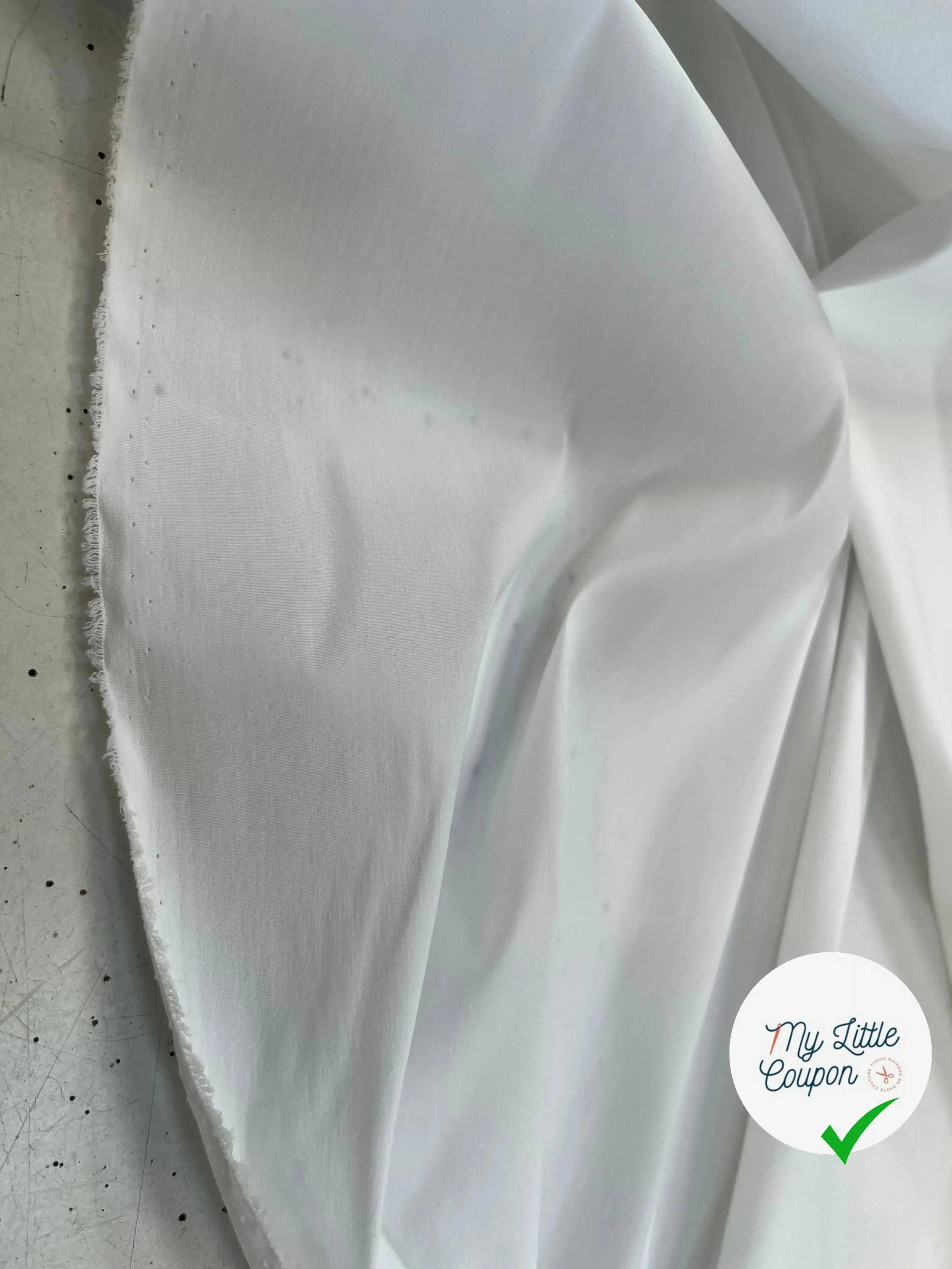 POPELINE DE COTON UNI BLANC UNI - My Little Coupon