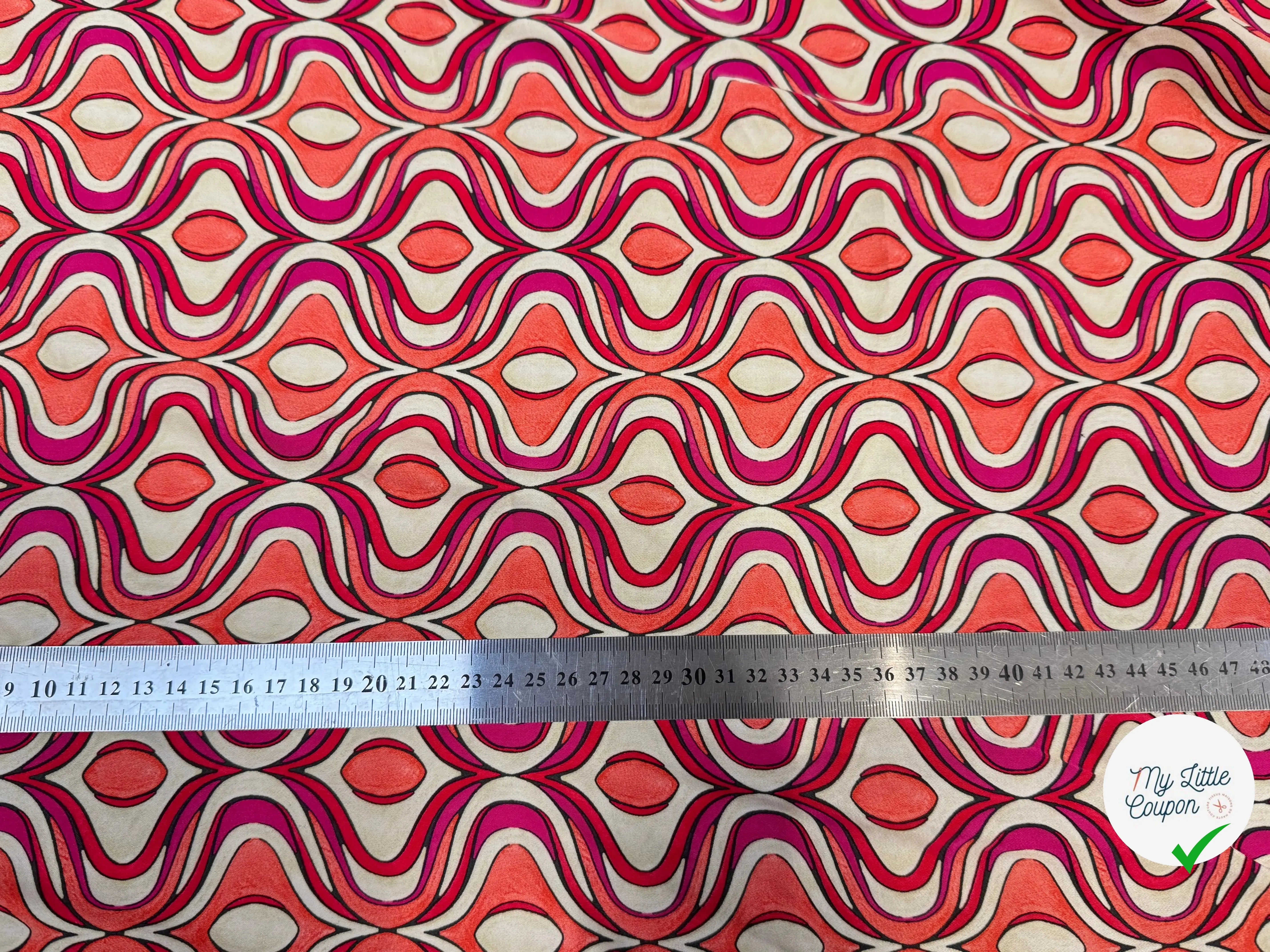 POPELINE DE VISCOSE IMPRIMÉE LEGEREMENT SATINEE - My Little Coupon