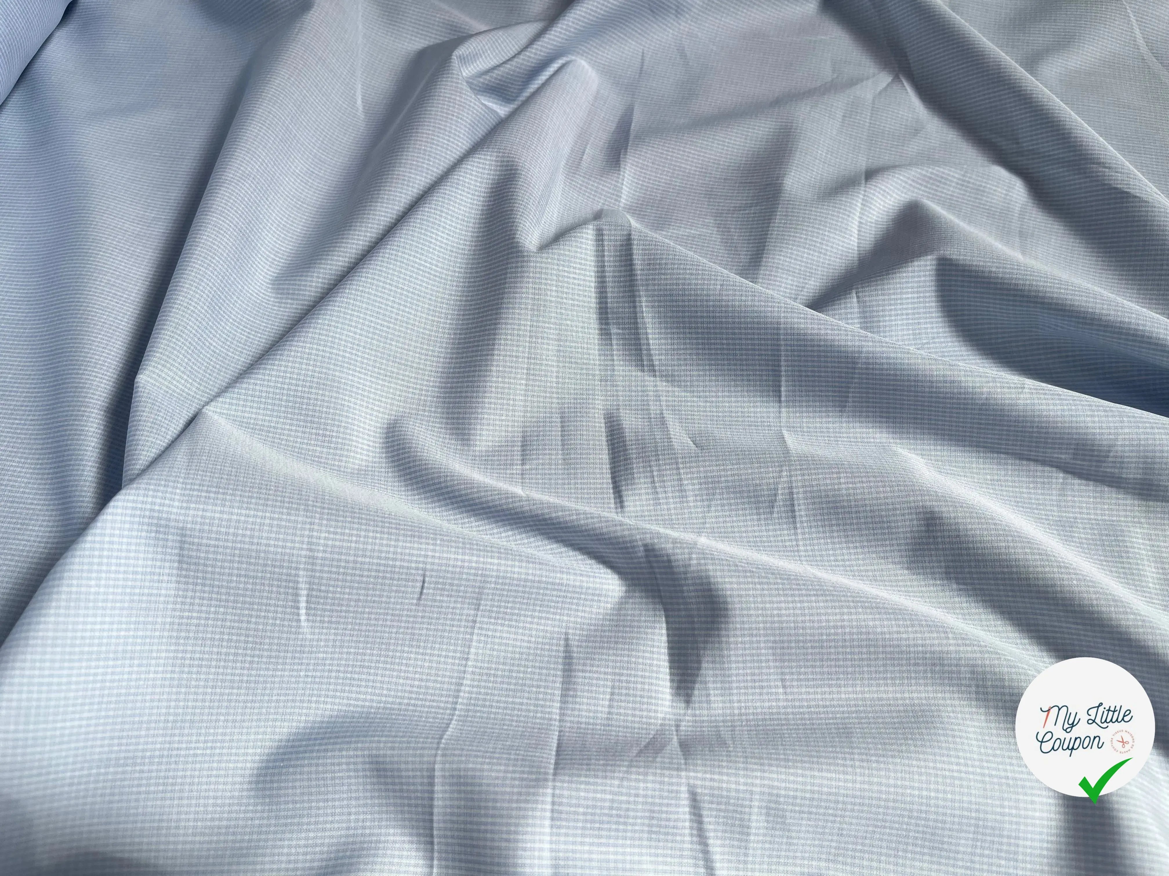 POPELINE PETIT CARREAUX BLANC BLEU - My Little Coupon