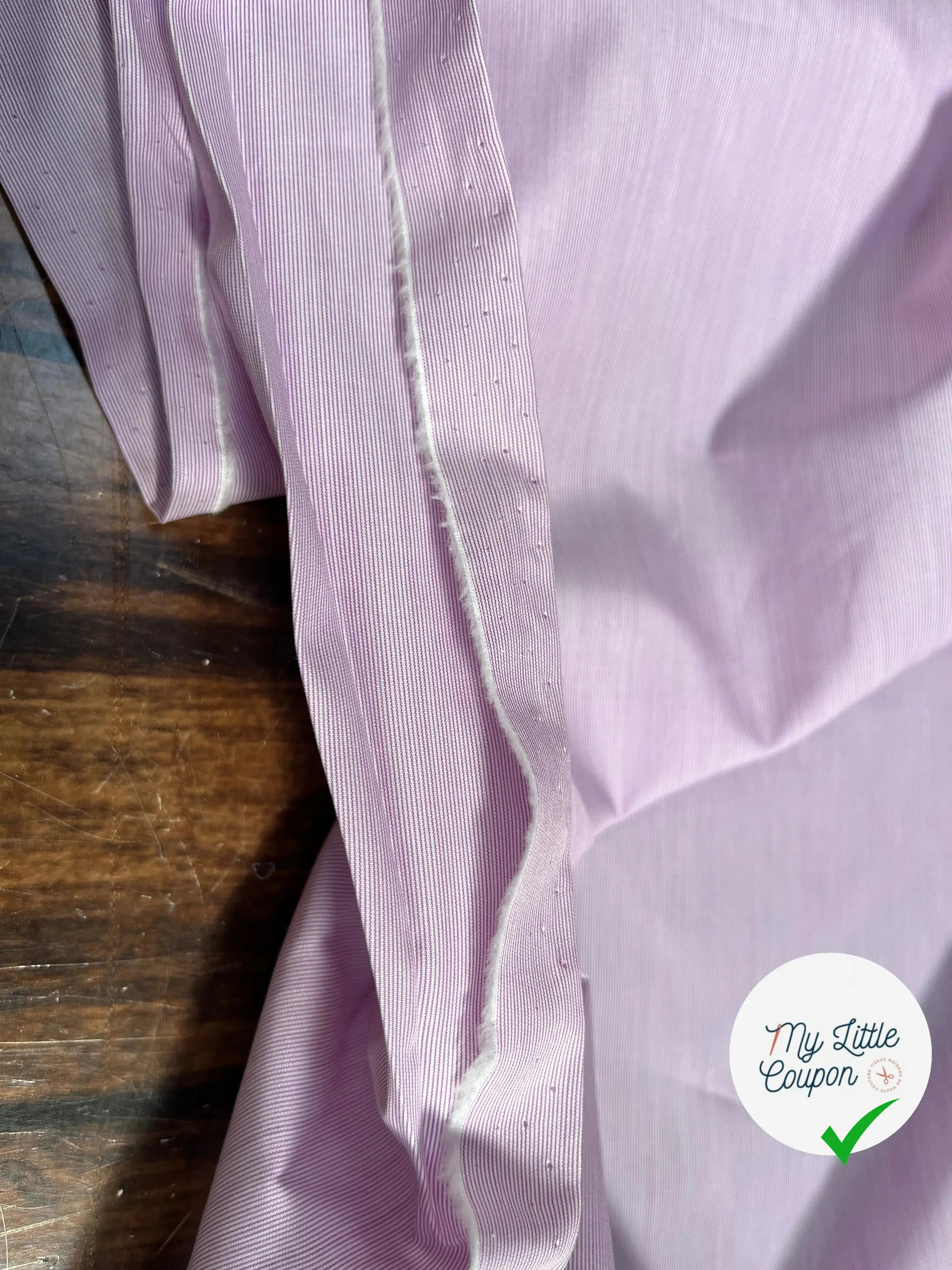 POPELINE RAYURE ROSE VIOLET BLANC - My Little Coupon