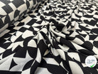 POPELINE VISCOSE NOIRE IMPRIMEE MOTIFS GÉOMÉTRIQUES - My Little Coupon