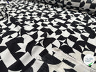 POPELINE VISCOSE NOIRE IMPRIMEE MOTIFS GÉOMÉTRIQUES - My Little Coupon