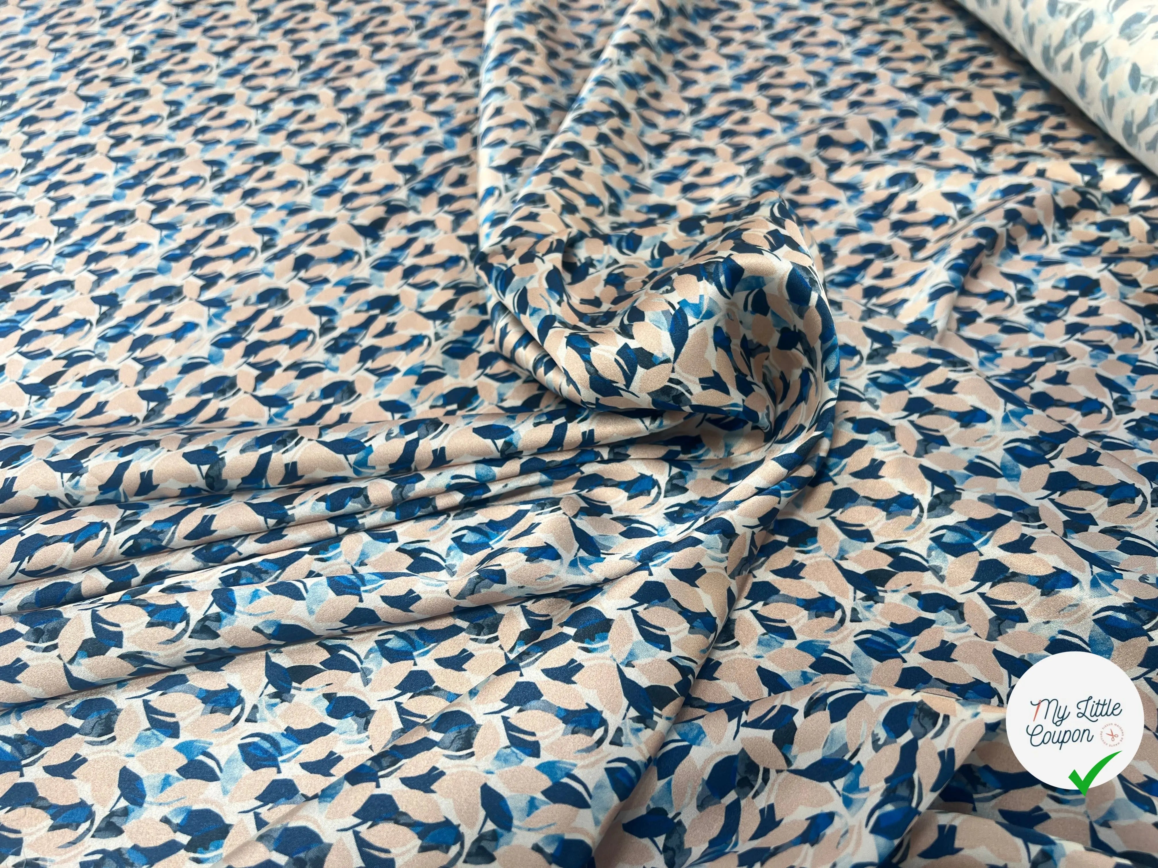 SATIN DE SOIE 16 MOMME ULTRA DOUX FEUILLETTES BLEU - My Little Coupon