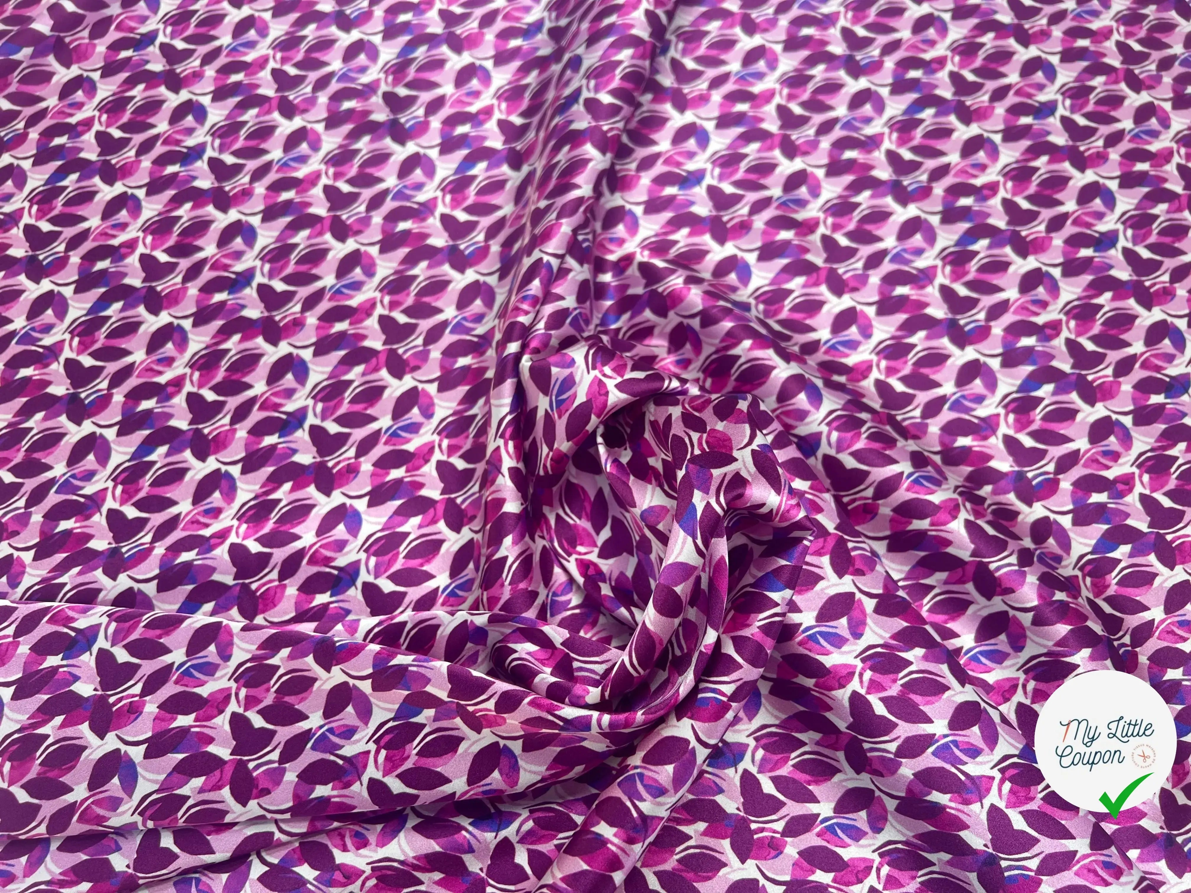SATIN DE SOIE 16 MOMME ULTRA DOUX FEUILLETTES VIOLETTES - My Little Coupon