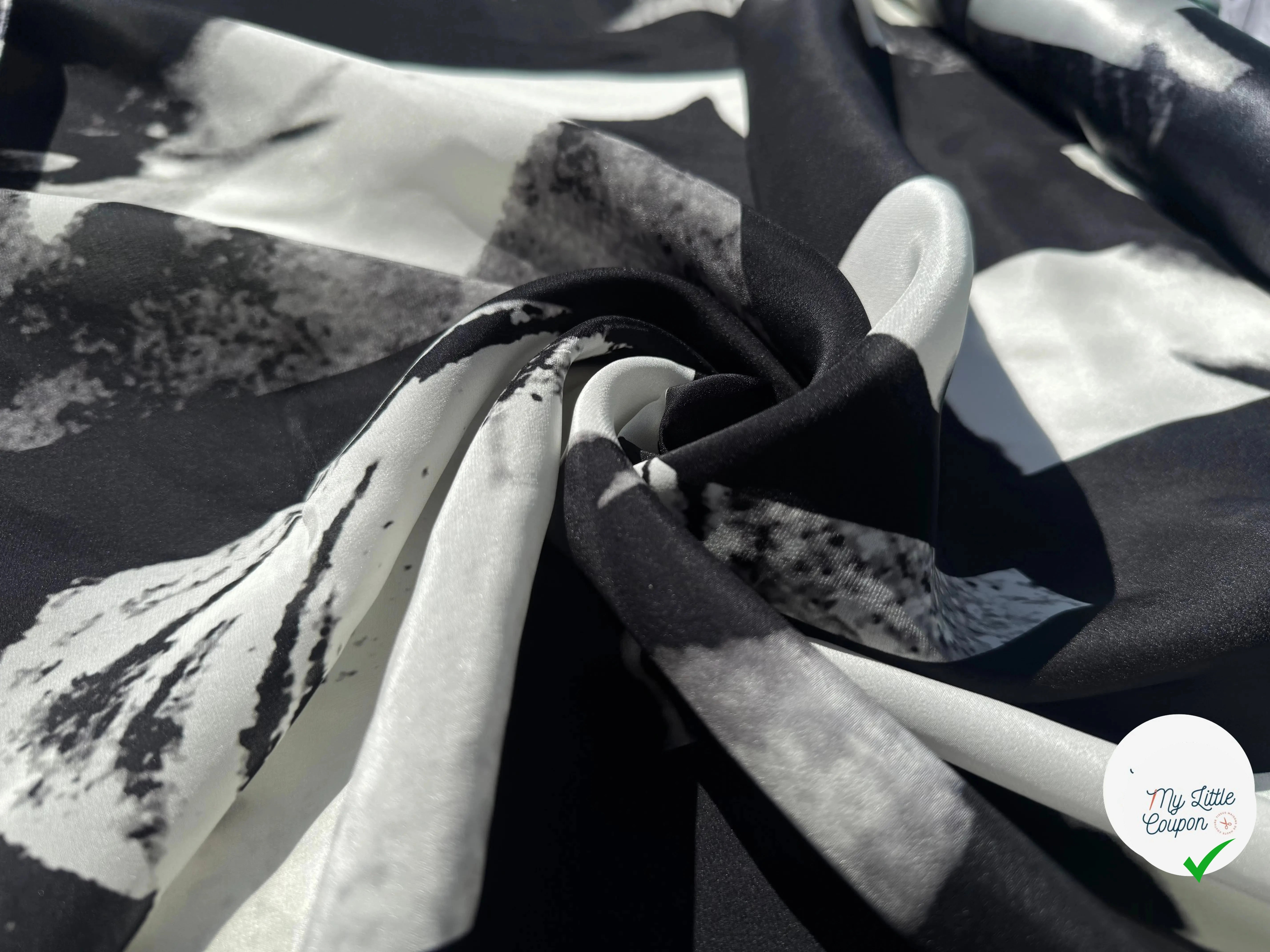 SATIN DE SOIE BLANC ET GRIS SIDERAL - My Little Coupon
