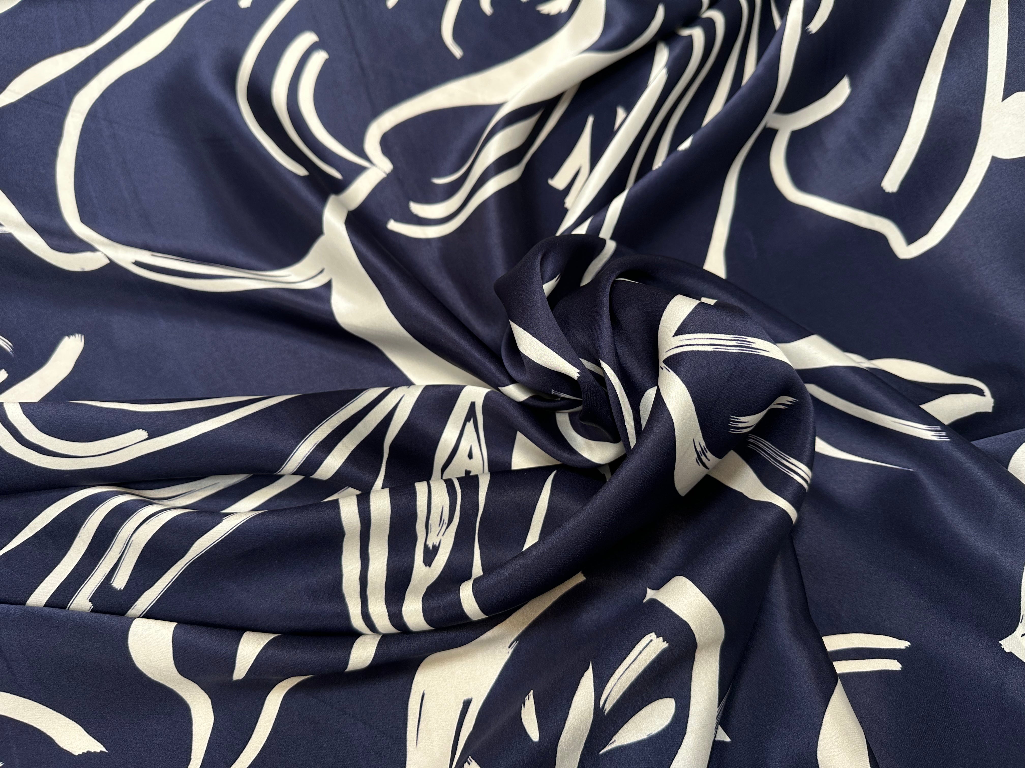 SATIN DE SOIE PORTOFINO ÉLÉGANCE DU BLEU - My Little Coupon