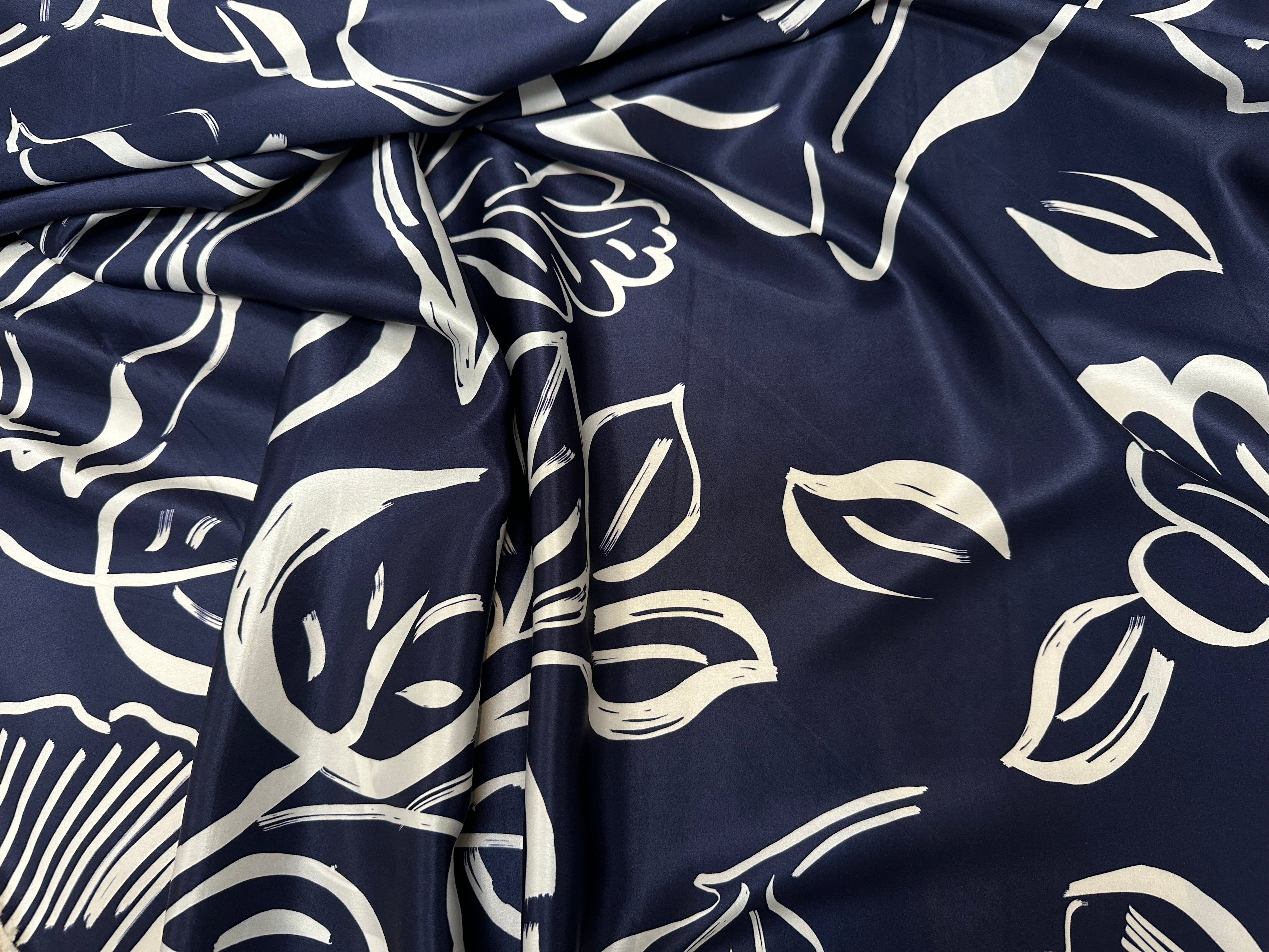 SATIN DE SOIE PORTOFINO ÉLÉGANCE DU BLEU - My Little Coupon