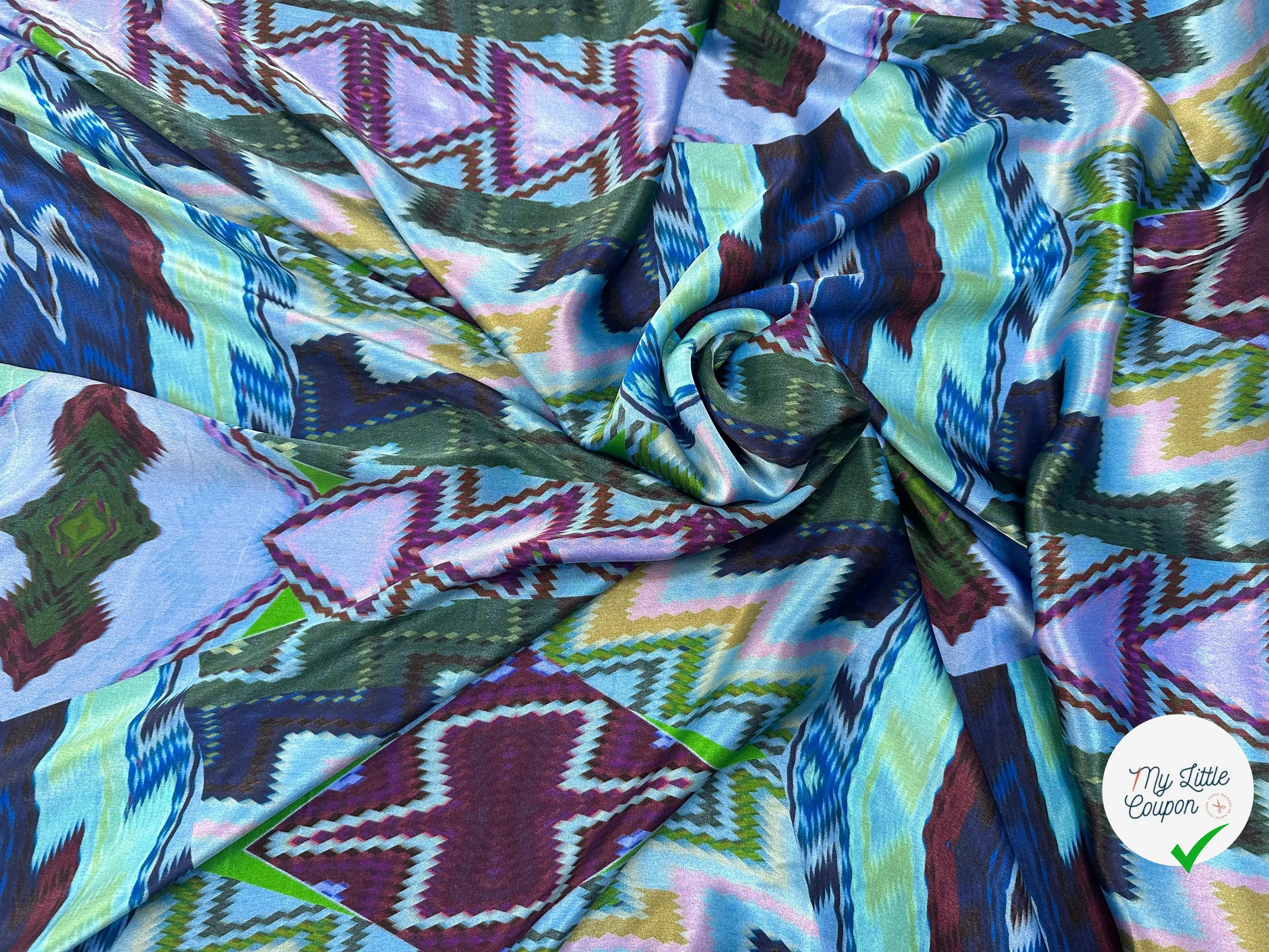SATIN DE SOIE RÊVE EN COULEUR DE BLEU - My Little Coupon