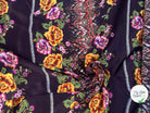 SATIN DE SOIE SETA ITALIANA SU FONDO MARRONE E FIORI - My Little Coupon