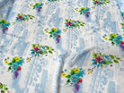 SATIN FLEURS AND CITY IMPRIMÉ TENDANCE BLEU - My Little Coupon
