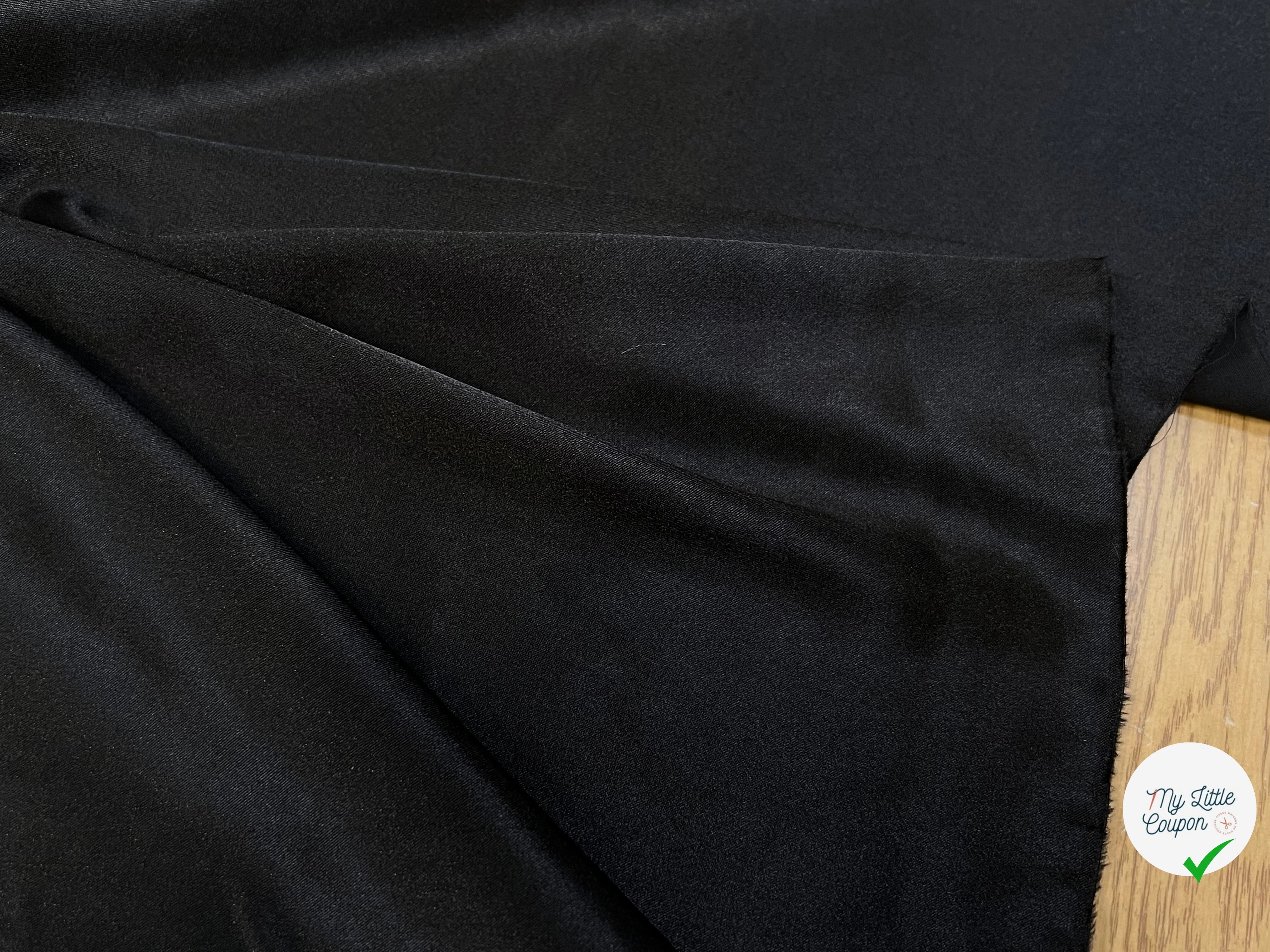 (Chute) SATIN FLUIDE NOIR POLYESTER 150CM - My Little Coupon