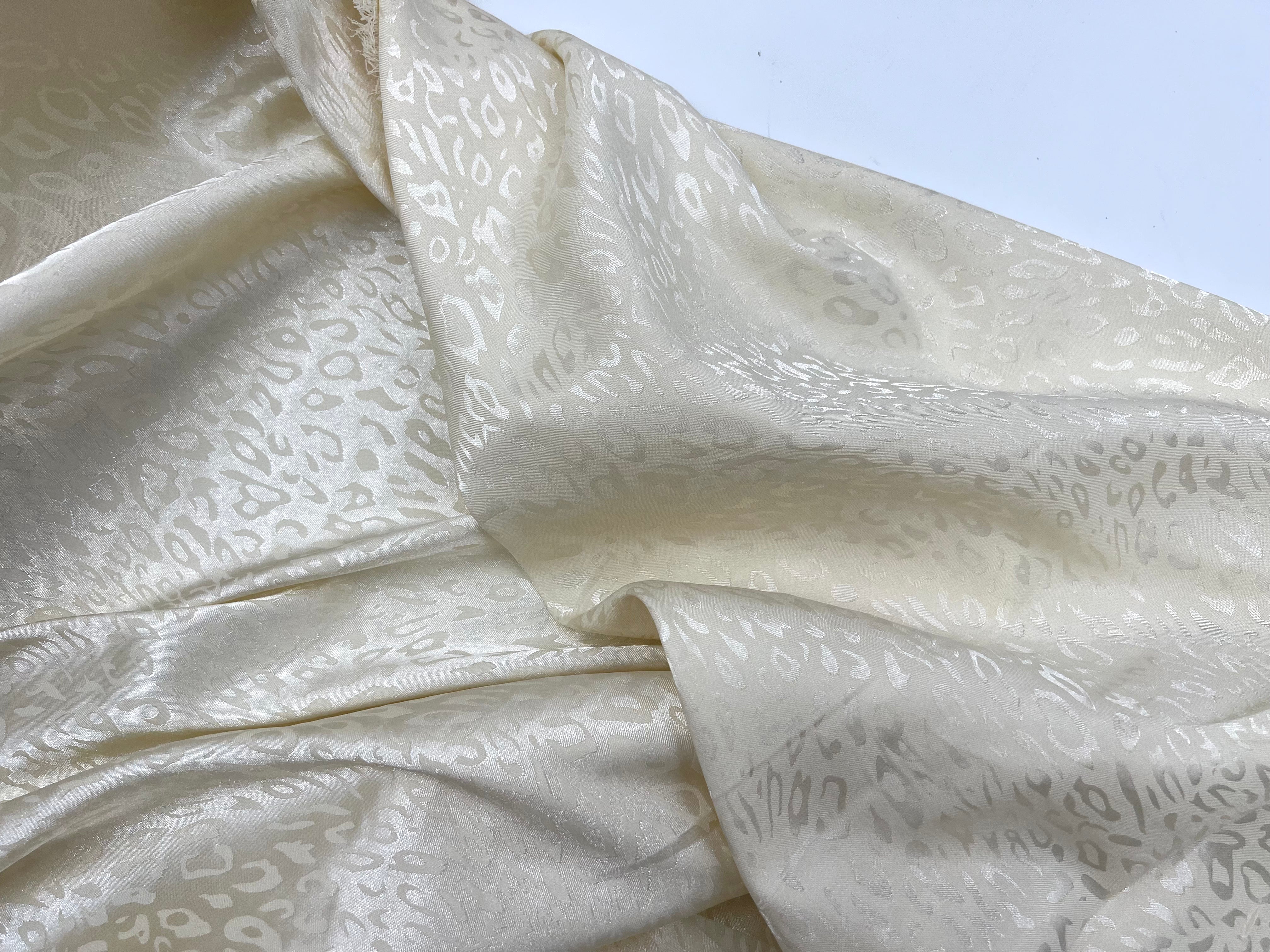 SATIN JACQUARD LÉOPARD ECRU MLC INTERN