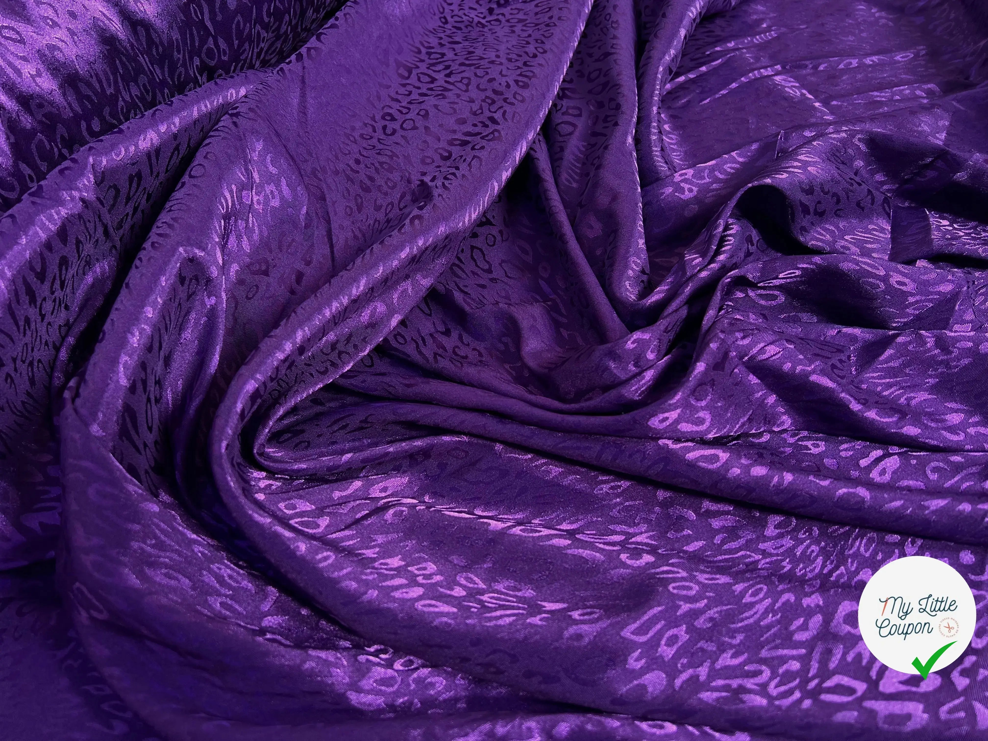 SATIN JACQUARD LÉOPARD VIOLET - My Little Coupon