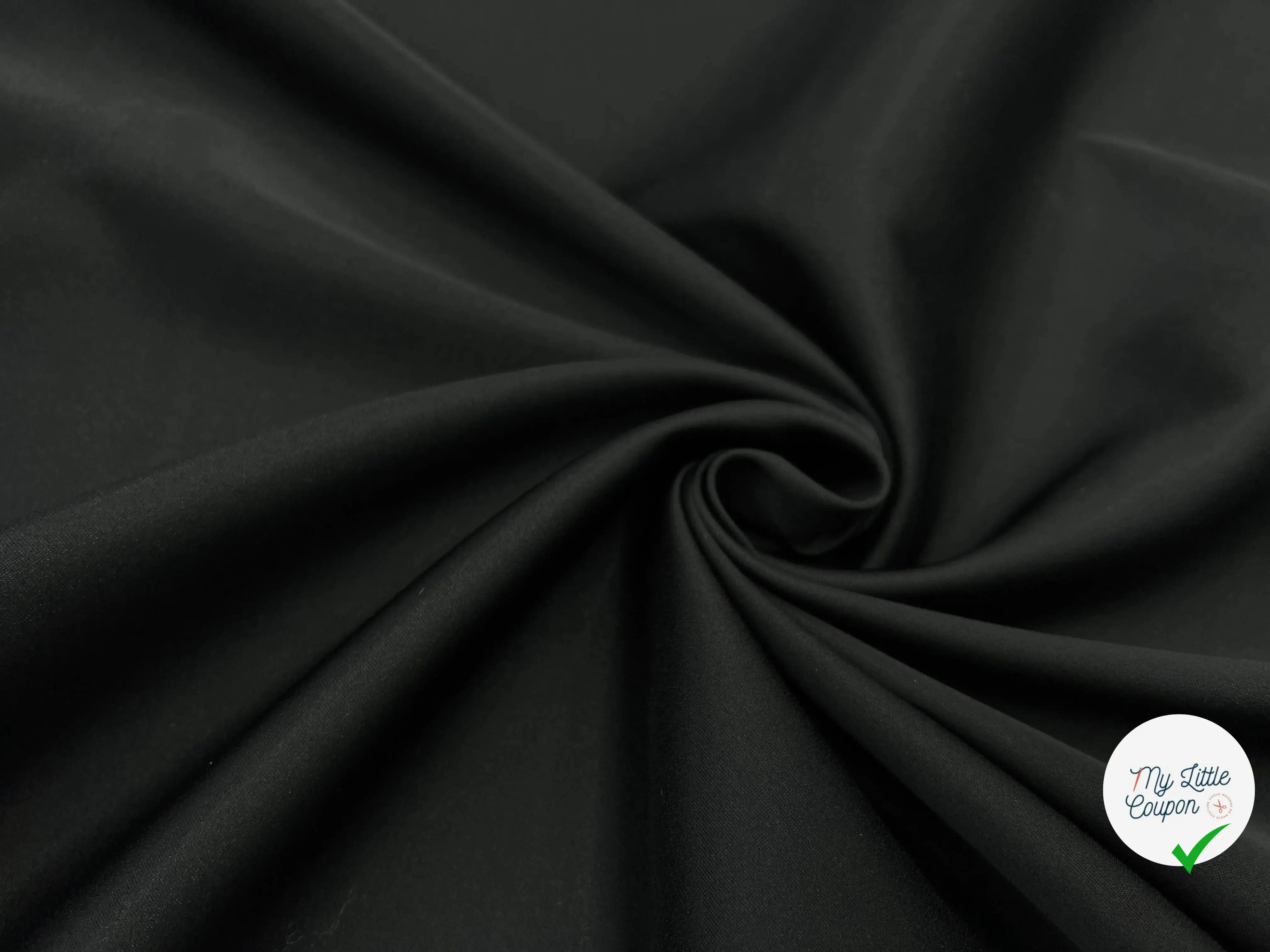 SATIN LOURD STRETCH NOIR QUALITÉ COUTURE - My Little Coupon - tissu - coudre
