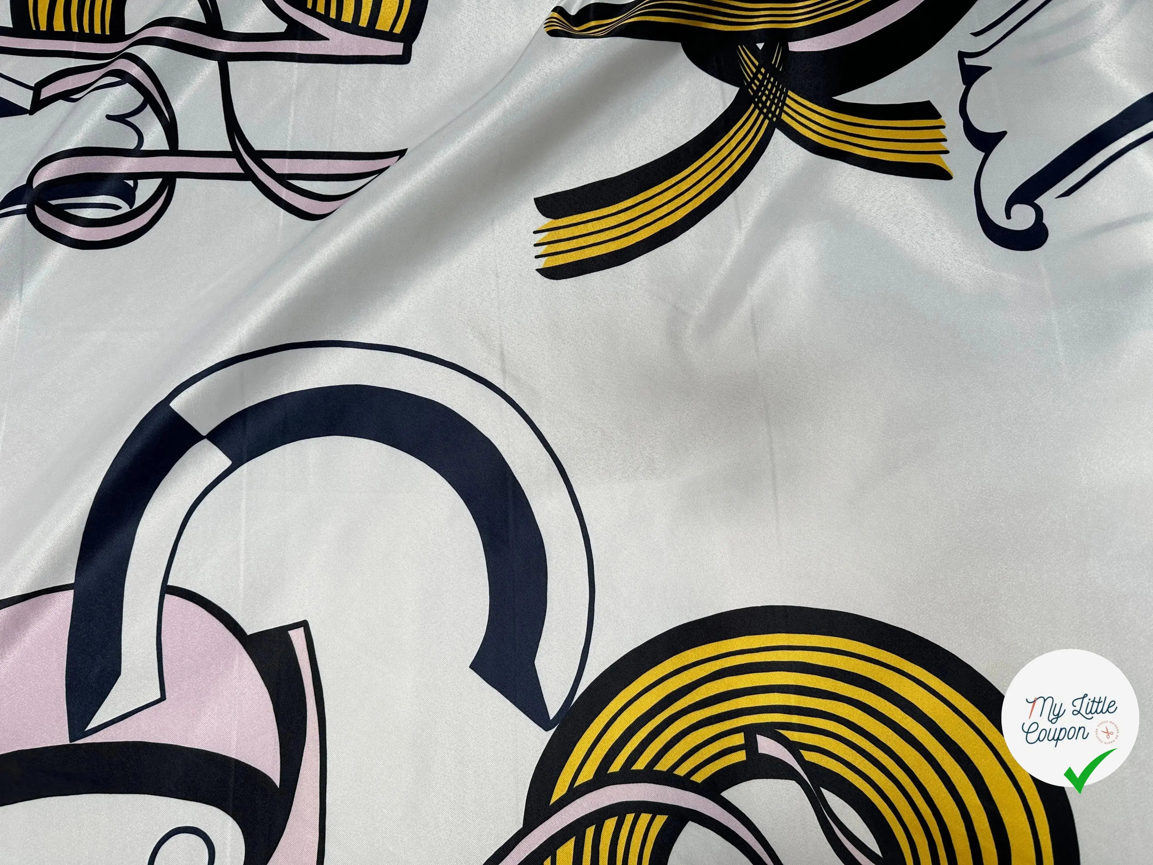 SATIN SERGÉ LOURD MIAMI POP ART BLANC - My Little Coupon