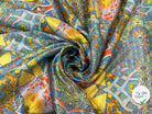SATIN VELOUTÉ ABSTRACT COLOUR JAUNE - My Little Coupon
