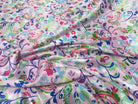 SATIN VELOUTÉ FLEURS FOND ROSE PALE - My Little Coupon