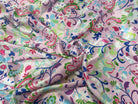 SATIN VELOUTÉ FLEURS FOND ROSE PALE - My Little Coupon
