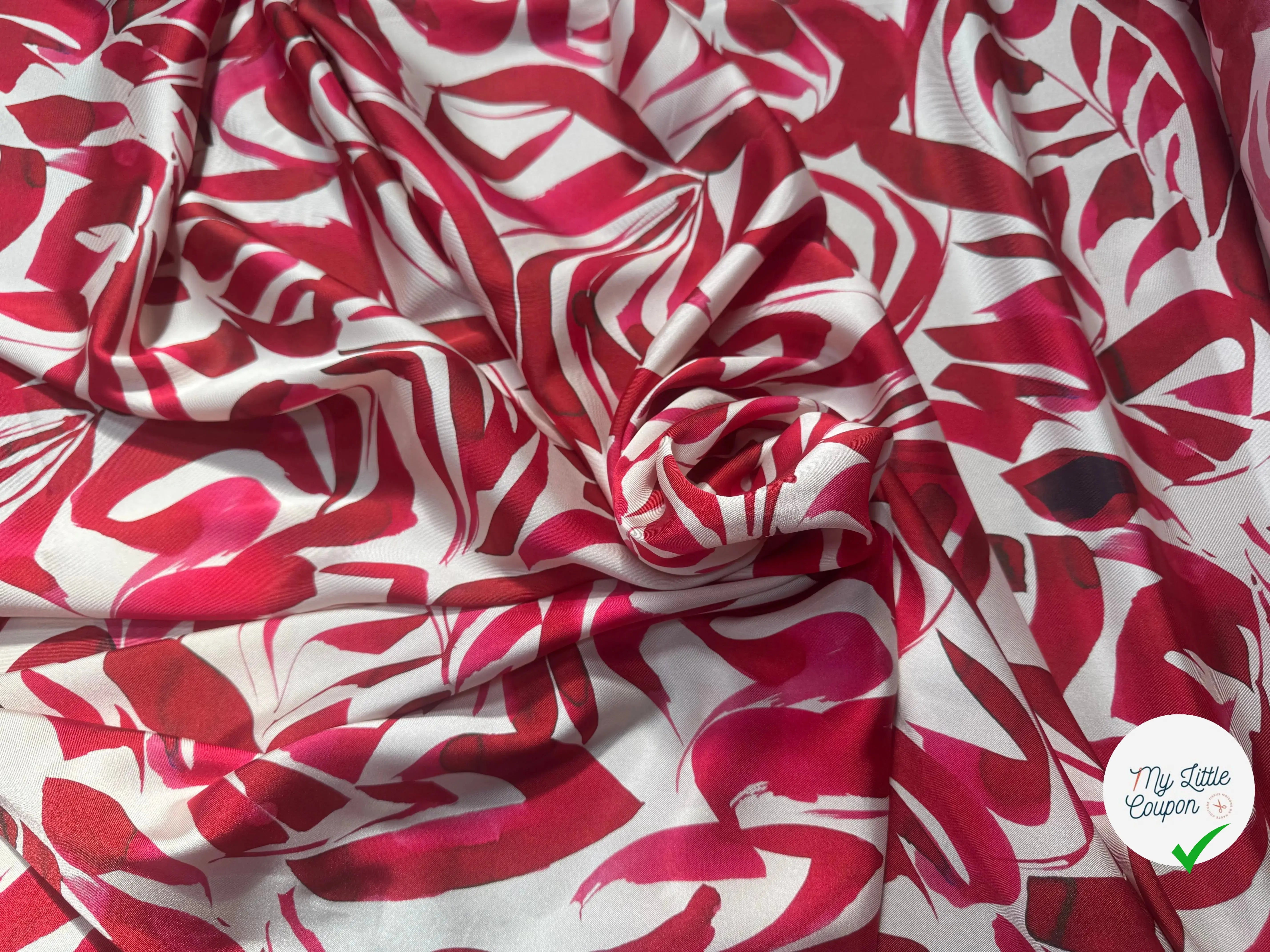 SERGÉ FLUIDE FLEURS DOMY DIRECT-M0189A-FW2 - POLYESTER OEKO-TEX - My Little Coupon