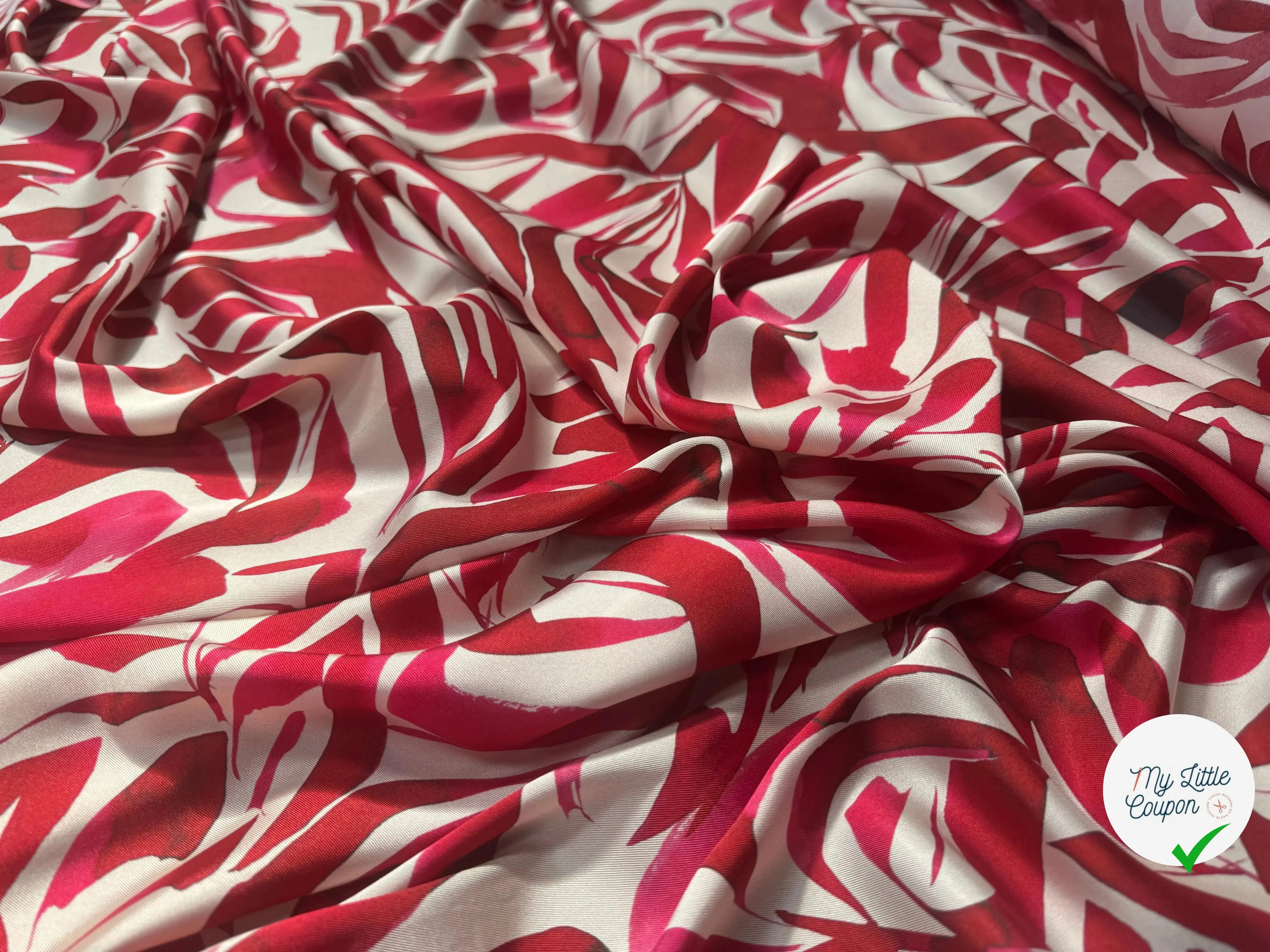 SERGÉ FLUIDE FLEURS DOMY DIRECT-M0189A-FW2 - POLYESTER OEKO-TEX - My Little Coupon