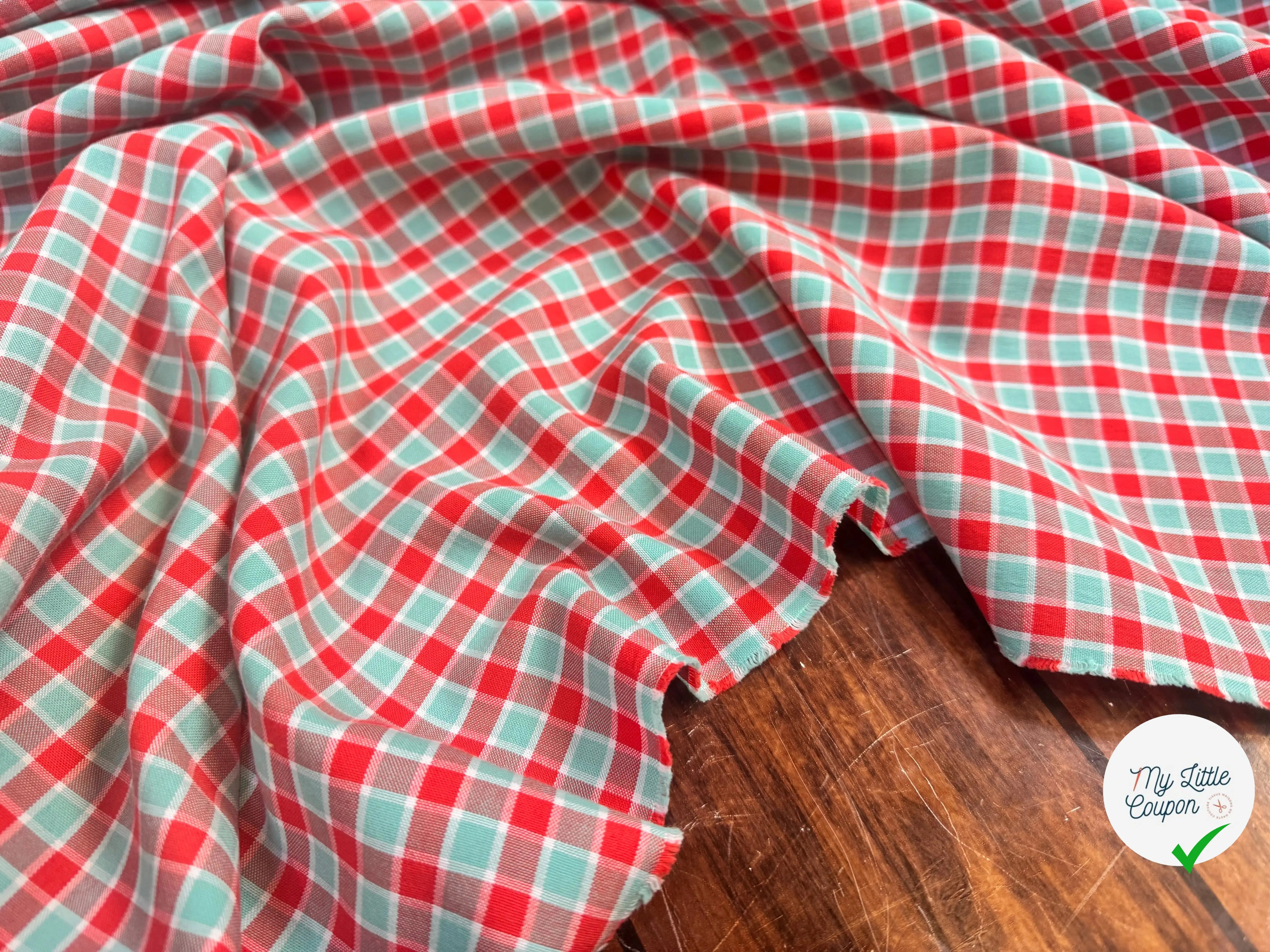 TISSU CHEMISE COTON CARREAUX BELLE TENUE - My Little Coupon