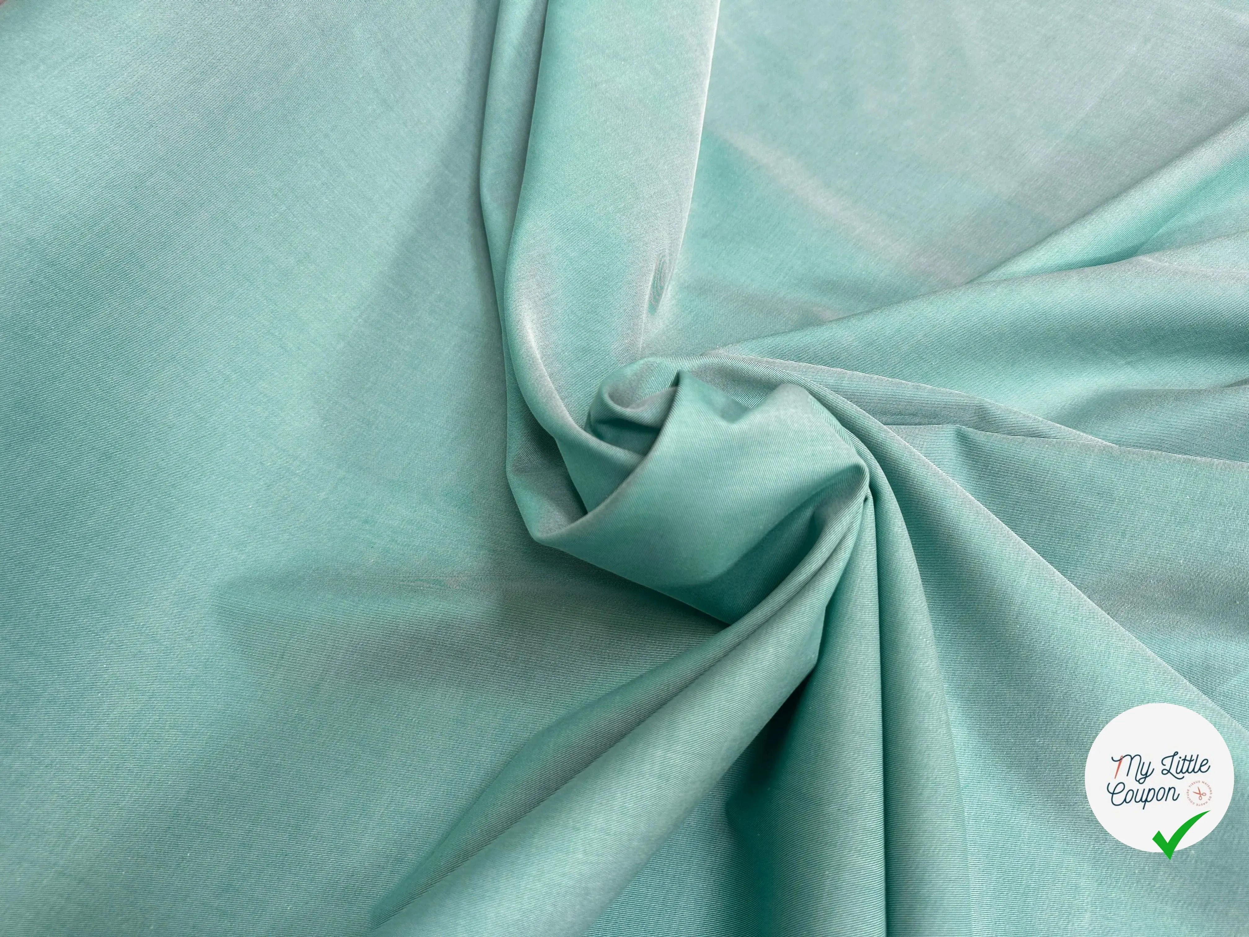 TISSU CHEMISE REVERSIBLE VERT VENITIEN CHINÉ - My Little Coupon