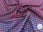 TISSU COTON TRAPPEUR BICOLORE BLEU MARINE ET ROUGE - My Little Coupon