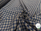 TISSU COTON TRAPPEUR MOTIFS CARREAUX BLEU NAVY TERRACOTTA ET CRÈME EMERISE - My Little Coupon