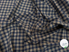 TISSU COTON TRAPPEUR MOTIFS CARREAUX BLEU NAVY TERRACOTTA ET CRÈME EMERISE - My Little Coupon