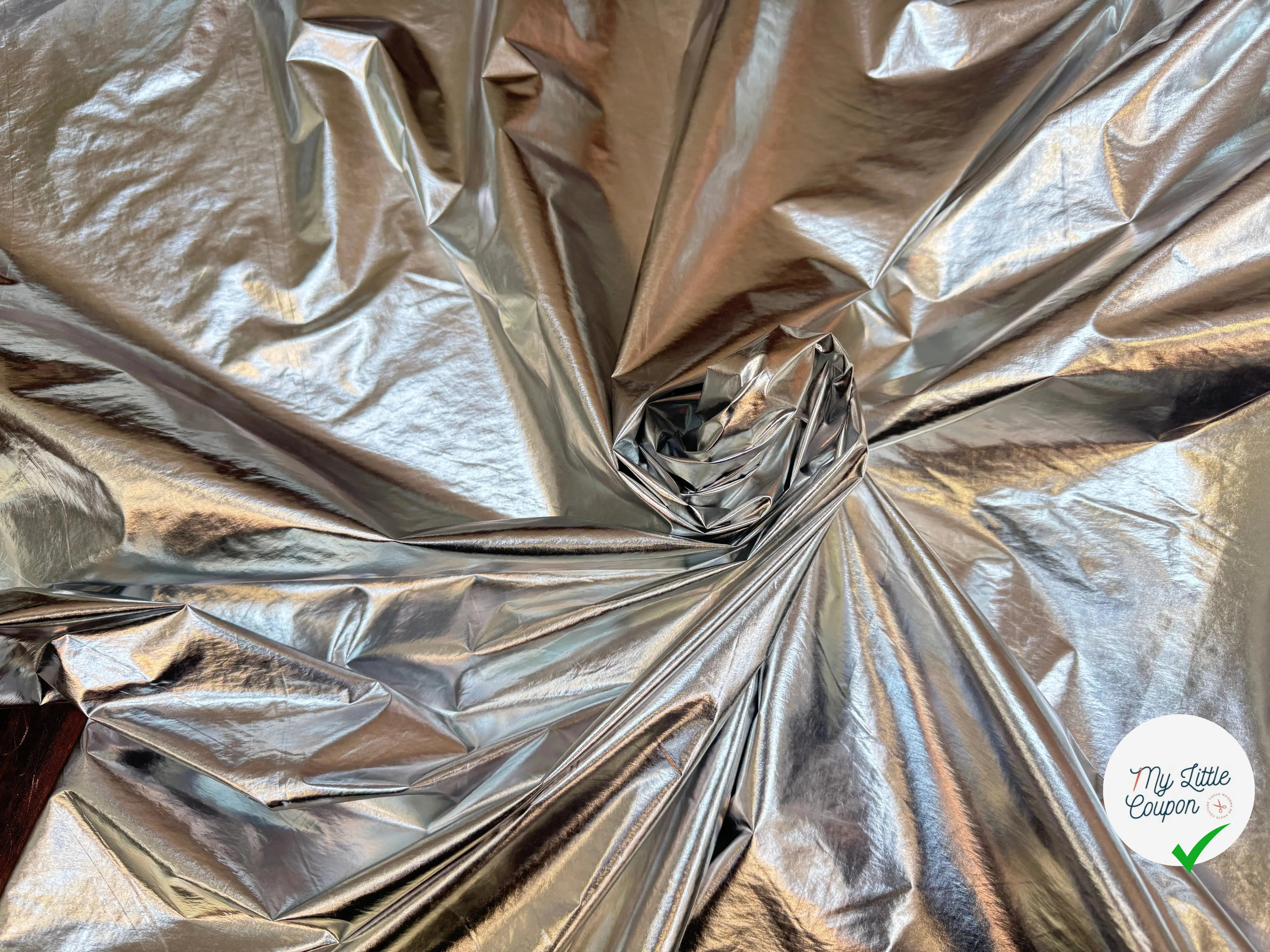 TISSU ENDUIT PVC METAL ARGENT - My Little Coupon