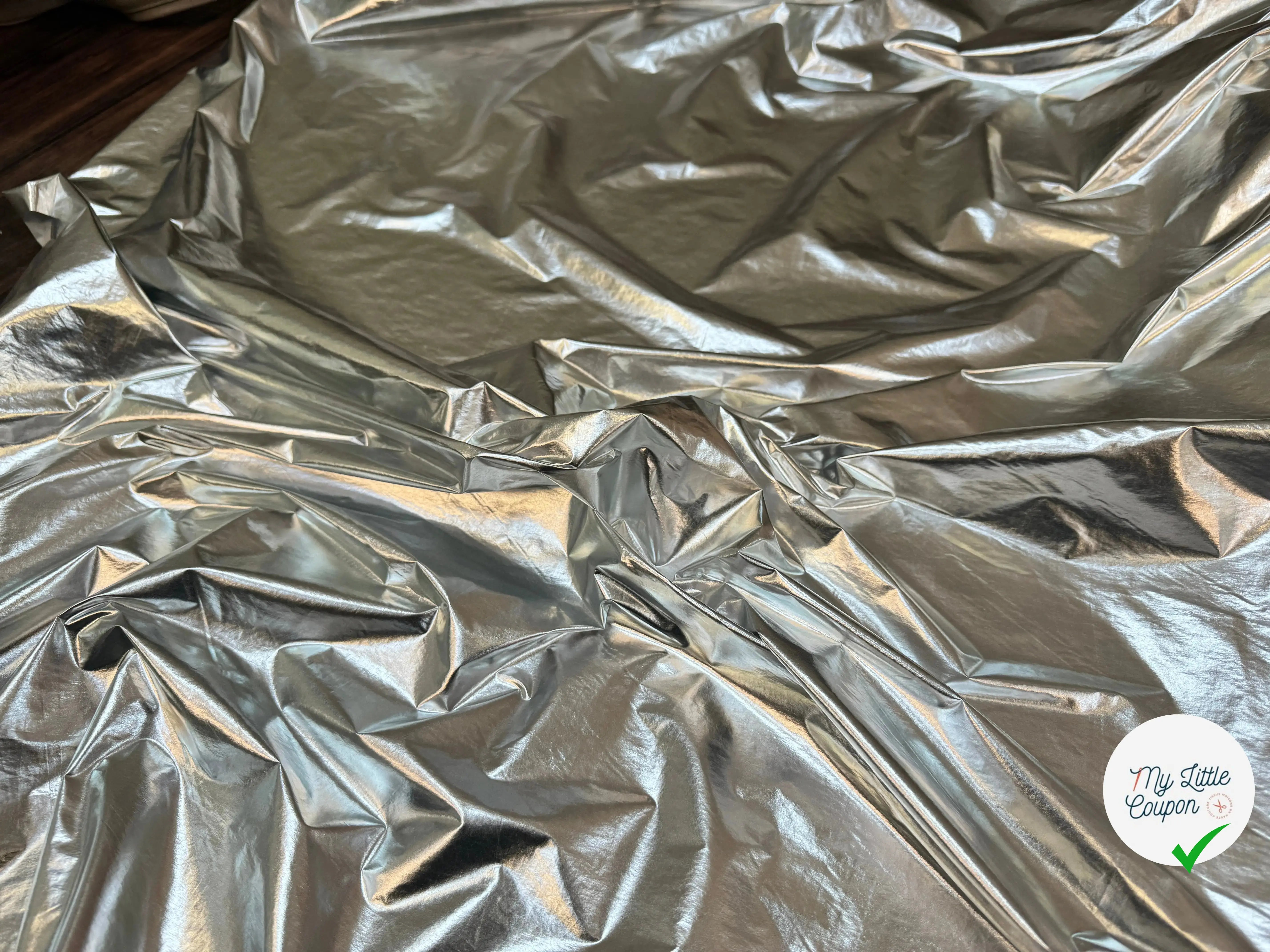 TISSU ENDUIT PVC METAL ARGENT - My Little Coupon