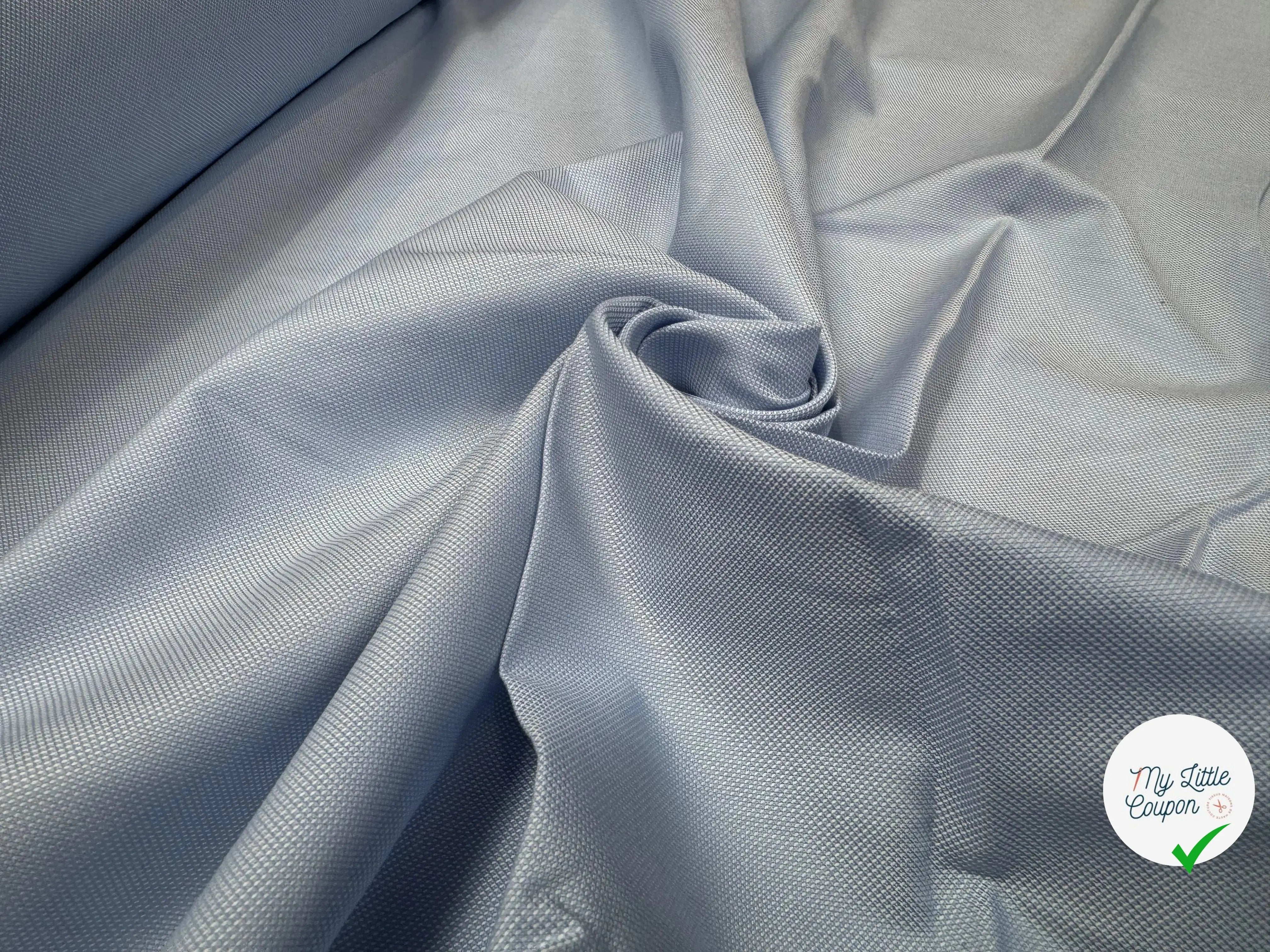 TISSU OXFORD COTON BLEU BLANC - My Little Coupon