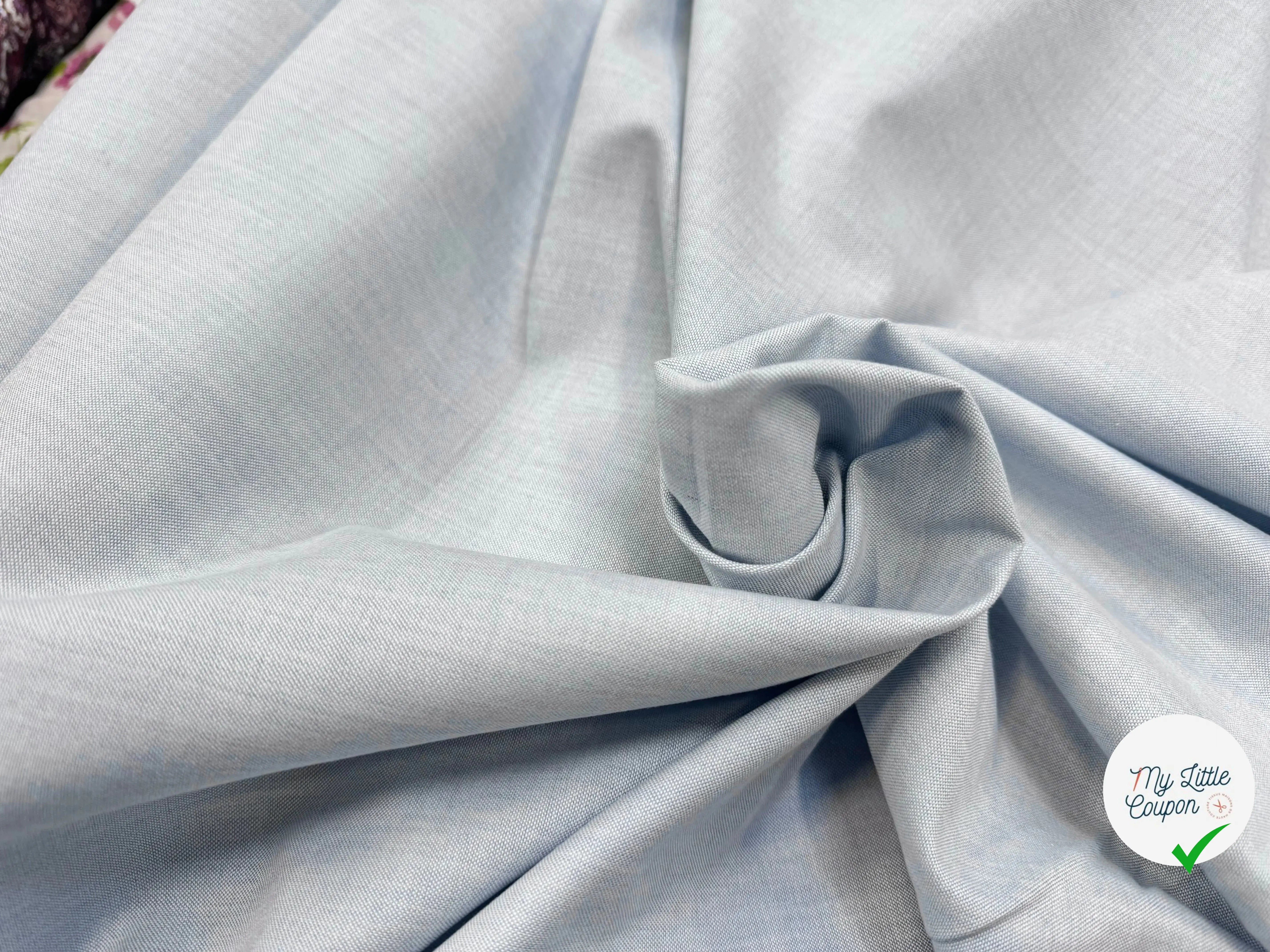 TISSU OXFORD SOMELIOS BLEU CLAIR - My Little Coupon