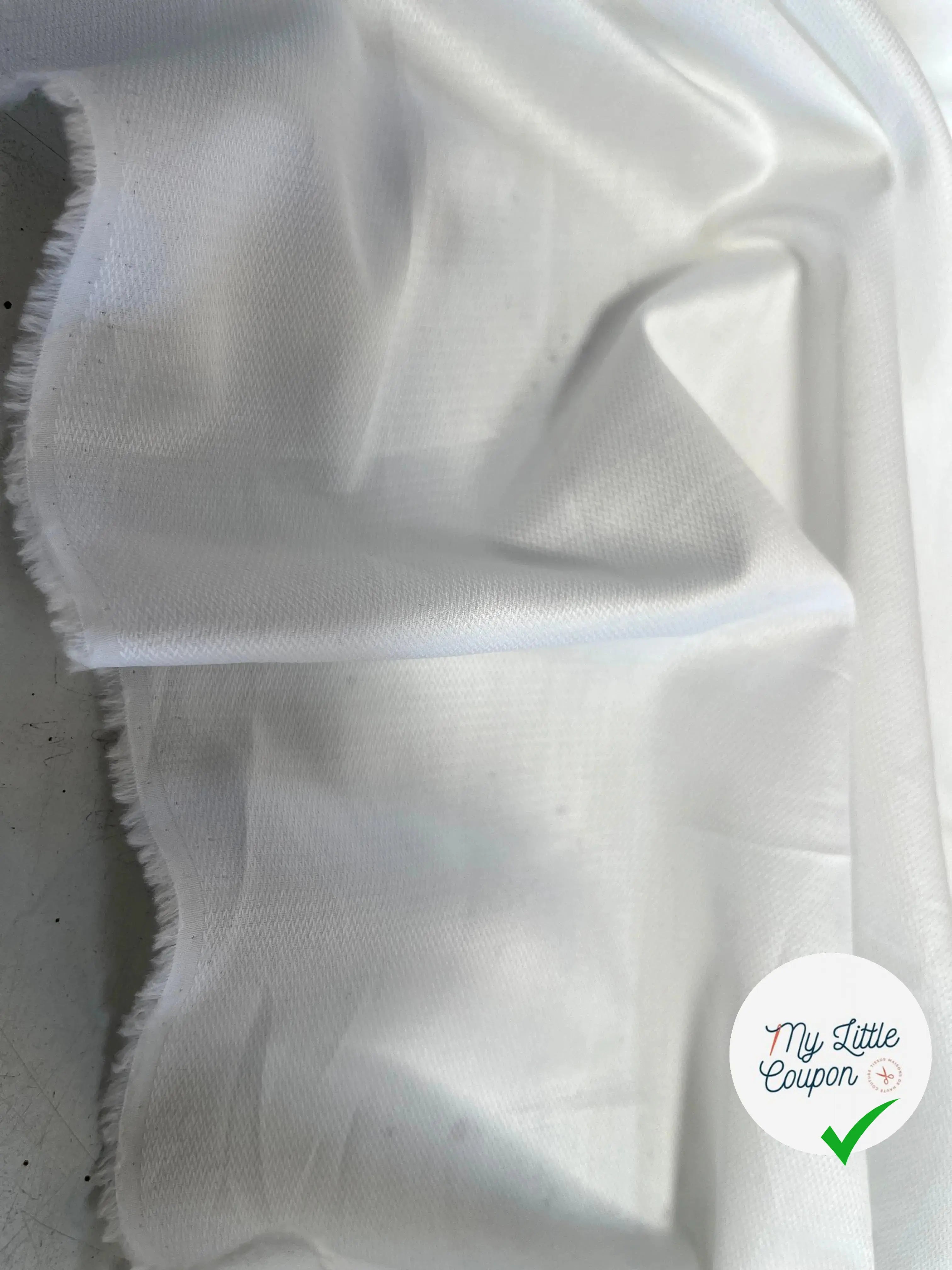 TISSU OXFORD UNI BLANC - My Little Coupon