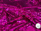 TISSU SEQUIN PAILLETTES SUR TULLE FUCHSIA - My Little Coupon