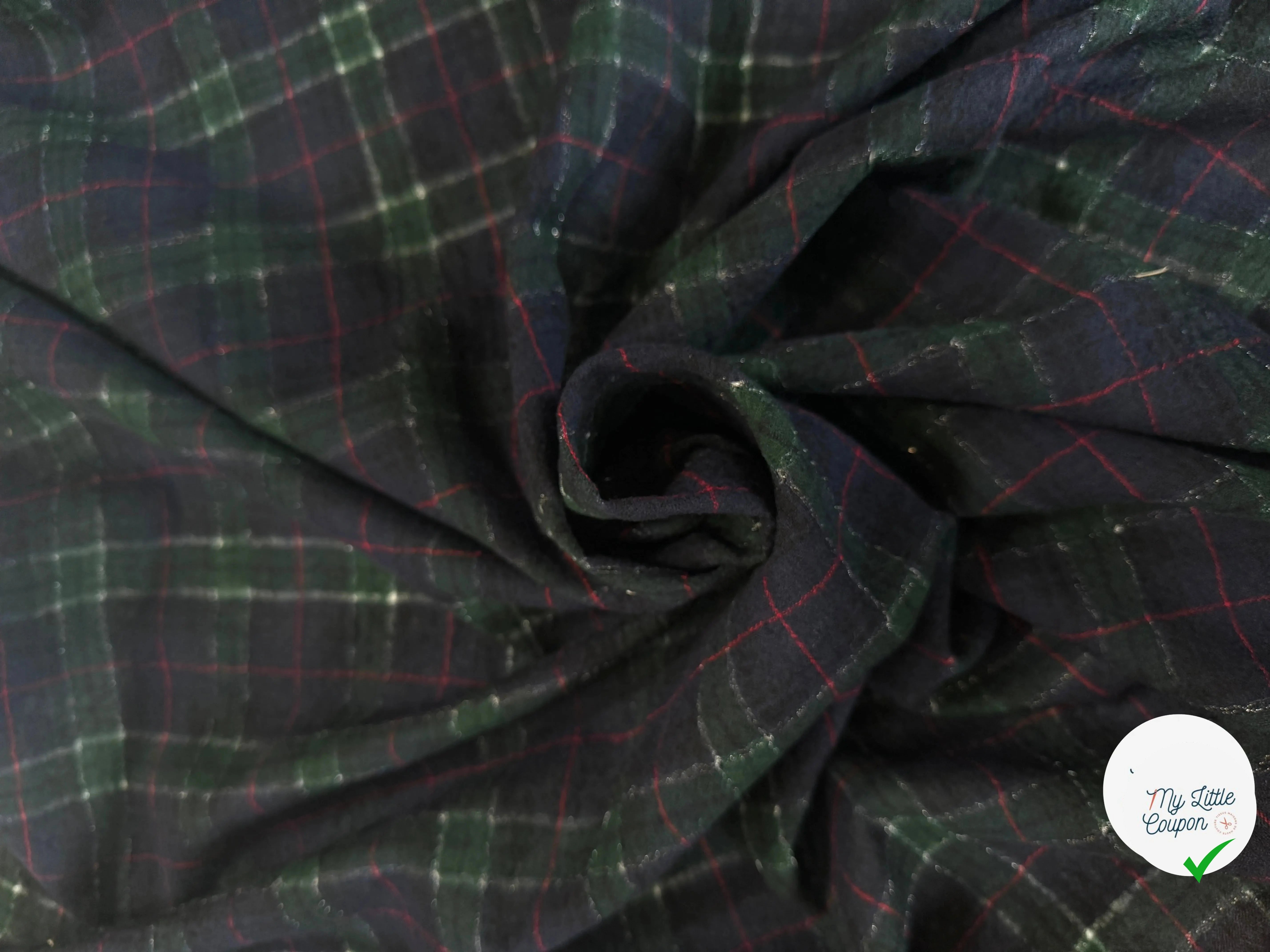 TISSU SURCHEMISE À CARREAUX 100% LAINE - My Little Coupon