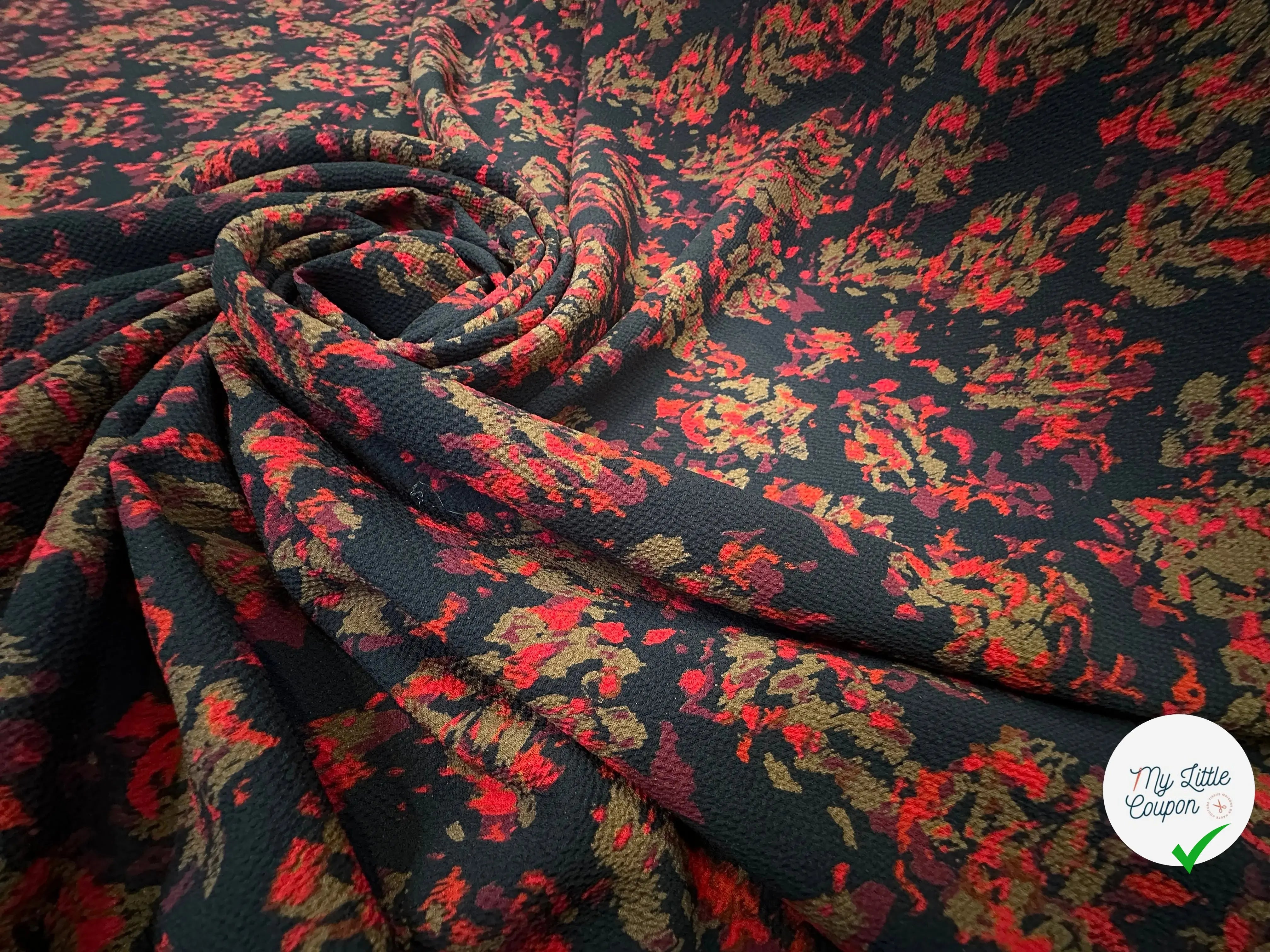 TISSU WAFFLE GAUFFRÉ FLEURS DU MAL - My Little Coupon