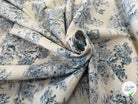 TOILE COTON GABRIELLE EFFET LIN BLEU - My Little Coupon