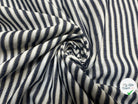TOILE COTON RAYURES ELEGANTES EFFET LIN BLEU - My Little Coupon