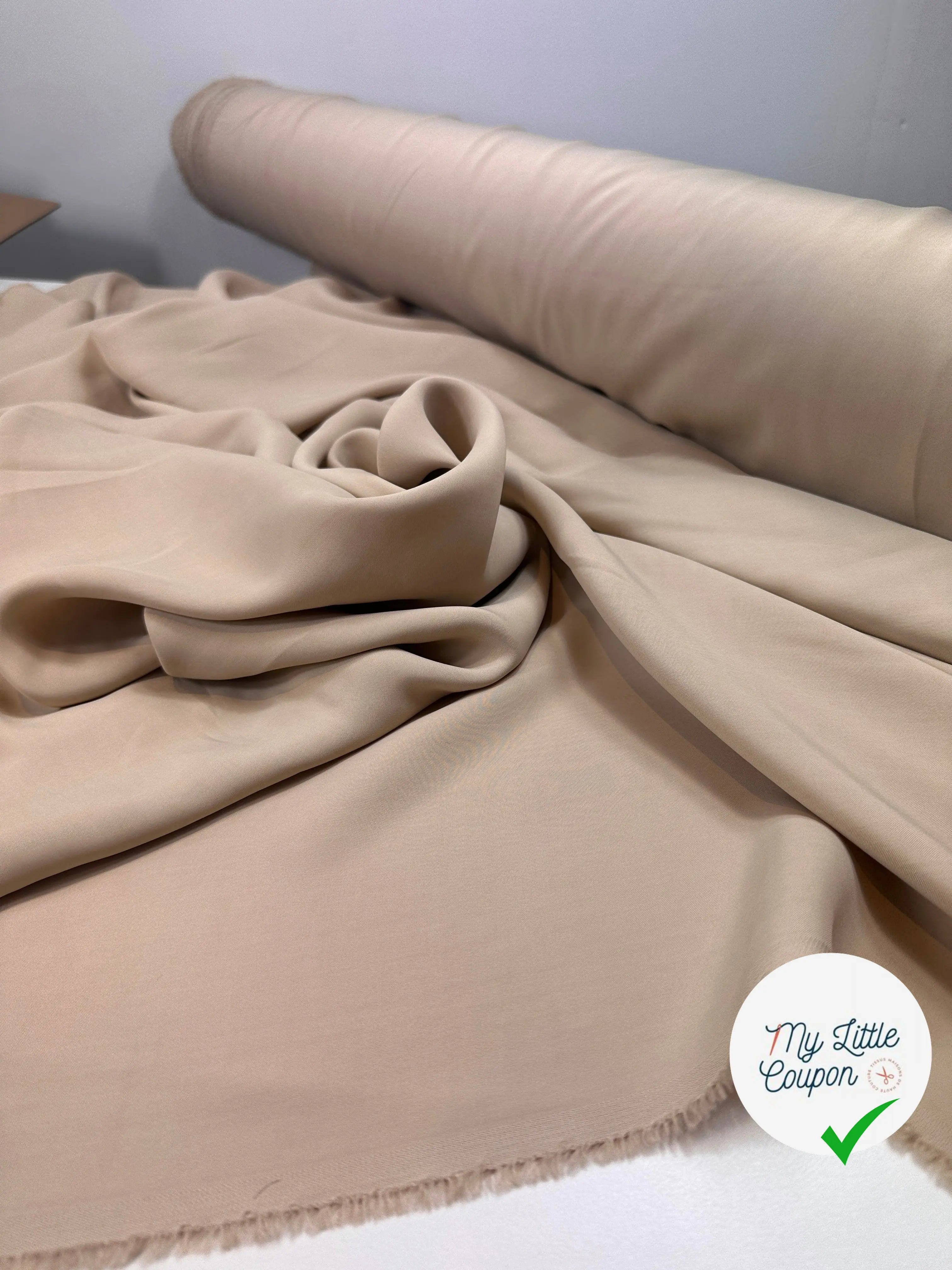 (Chute) TOILE VISCOSE FROIDE SABLE EFFET SOIE LAVÉE MSO