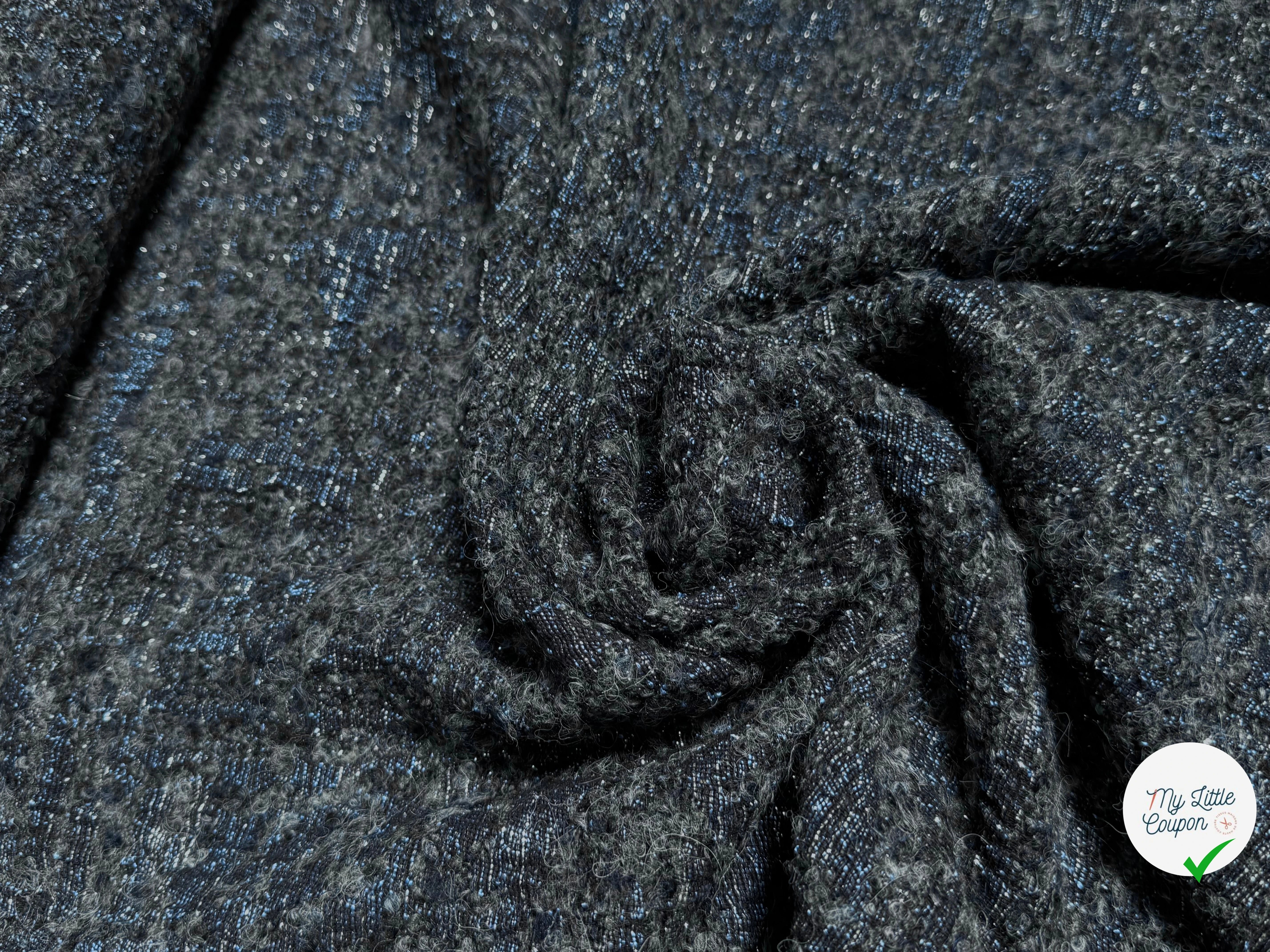 (Chute) TWEED BOUCLETTE BLEU GRIS BEAU - My Little Coupon