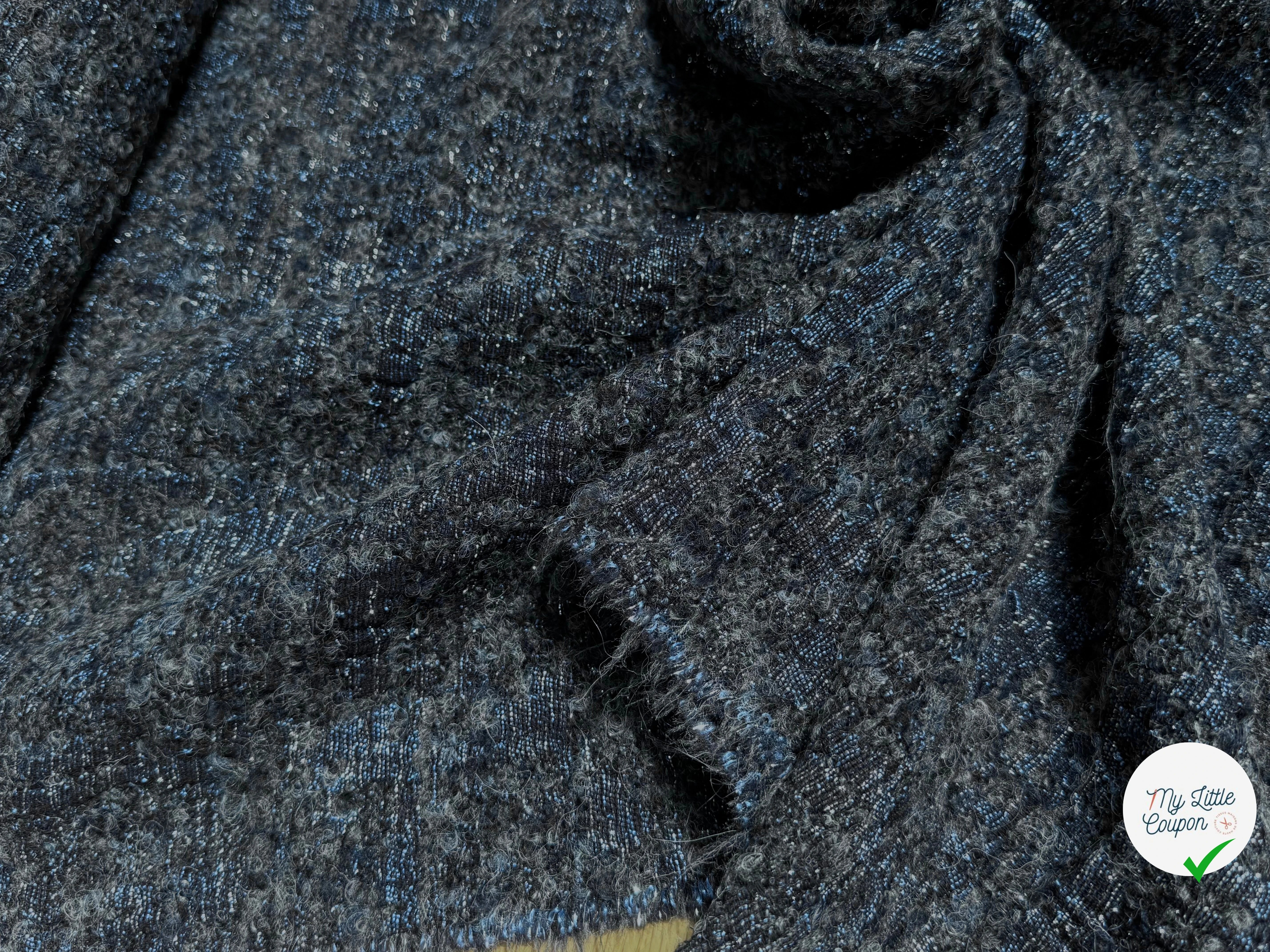 (Chute) TWEED BOUCLETTE BLEU GRIS BEAU - My Little Coupon