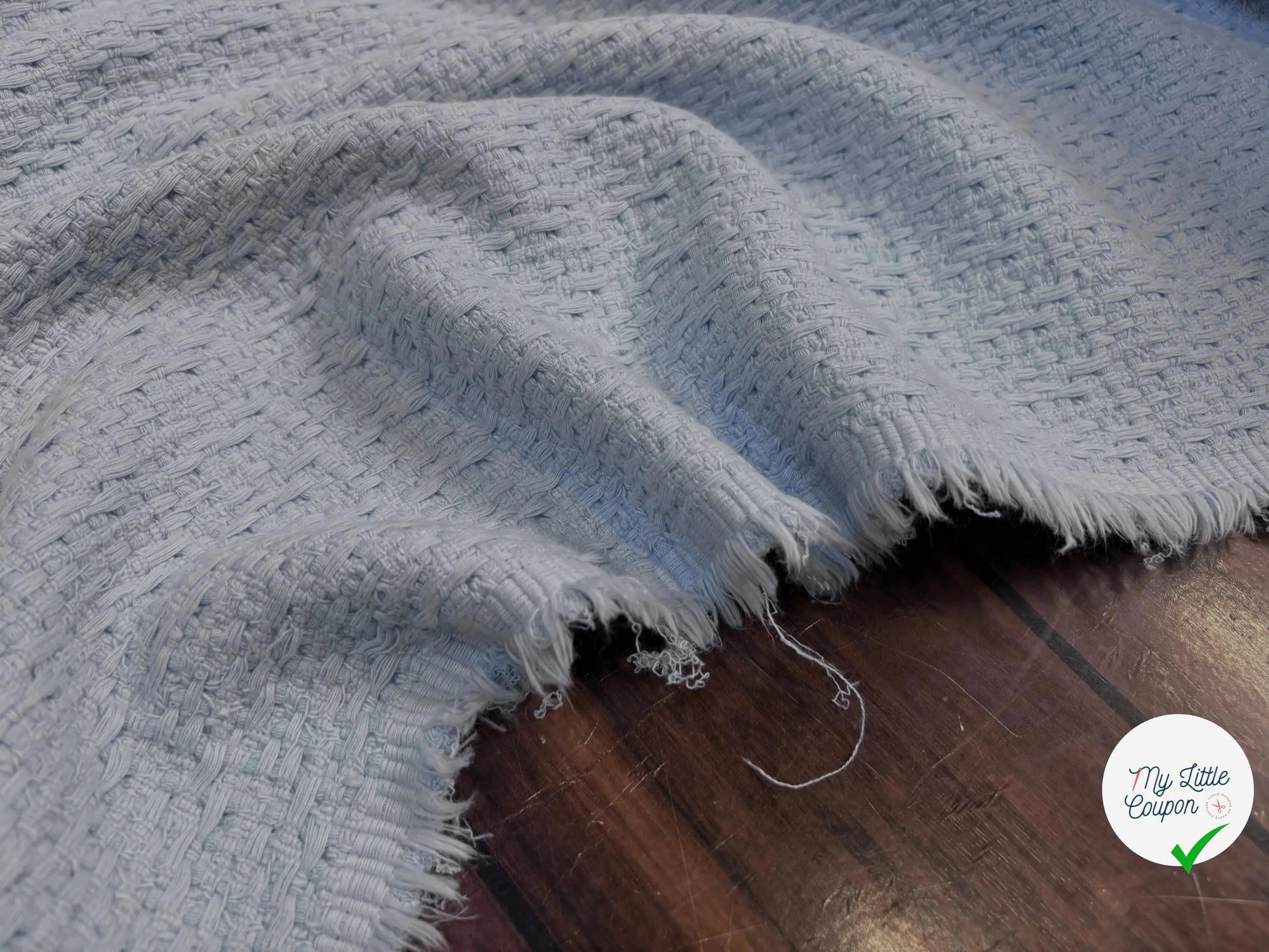 TWEED COTON BLEU BÉBÉ 100% COTON - My Little Coupon
