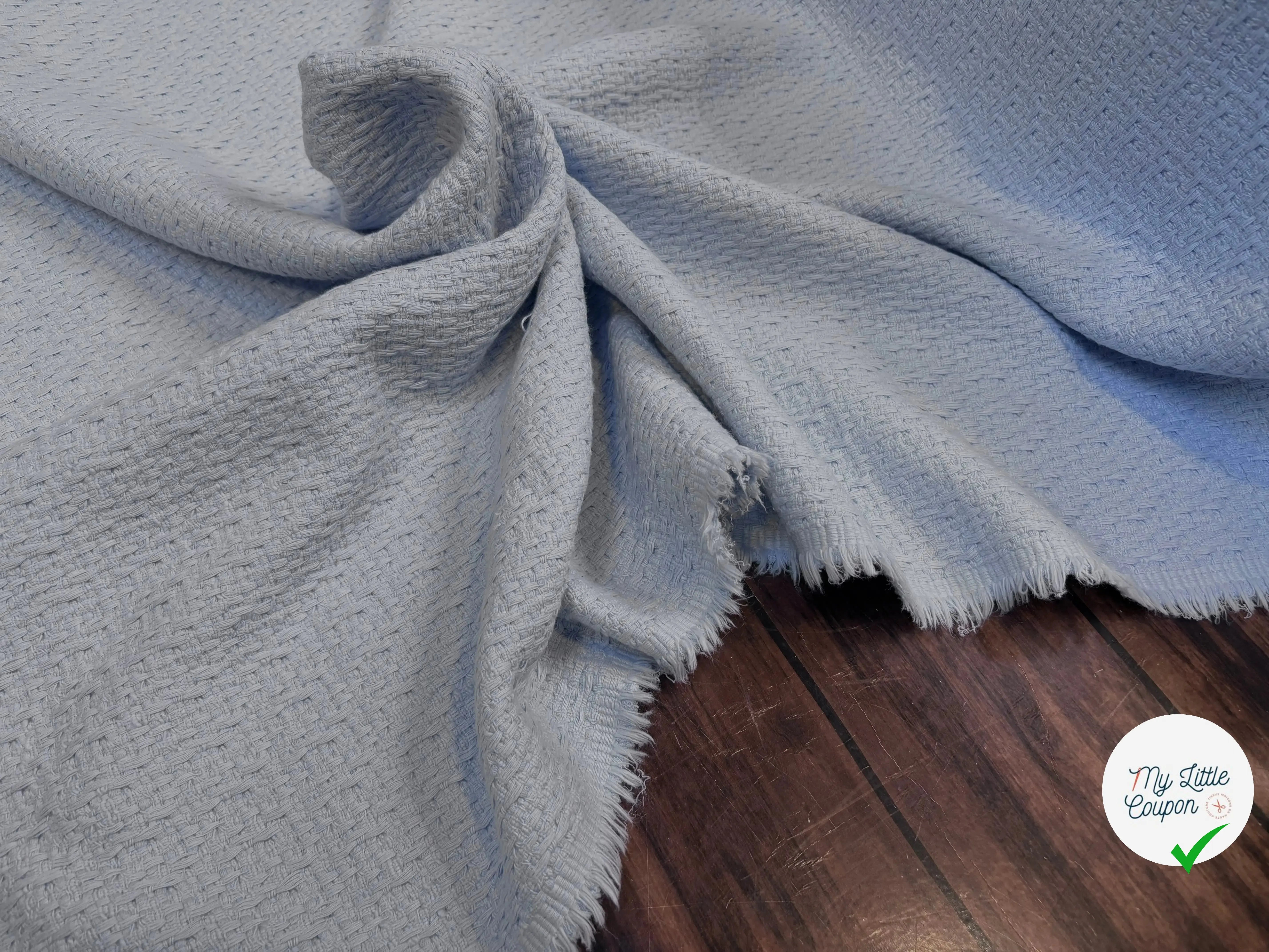 TWEED COTON BLEU BÉBÉ 100% COTON - My Little Coupon
