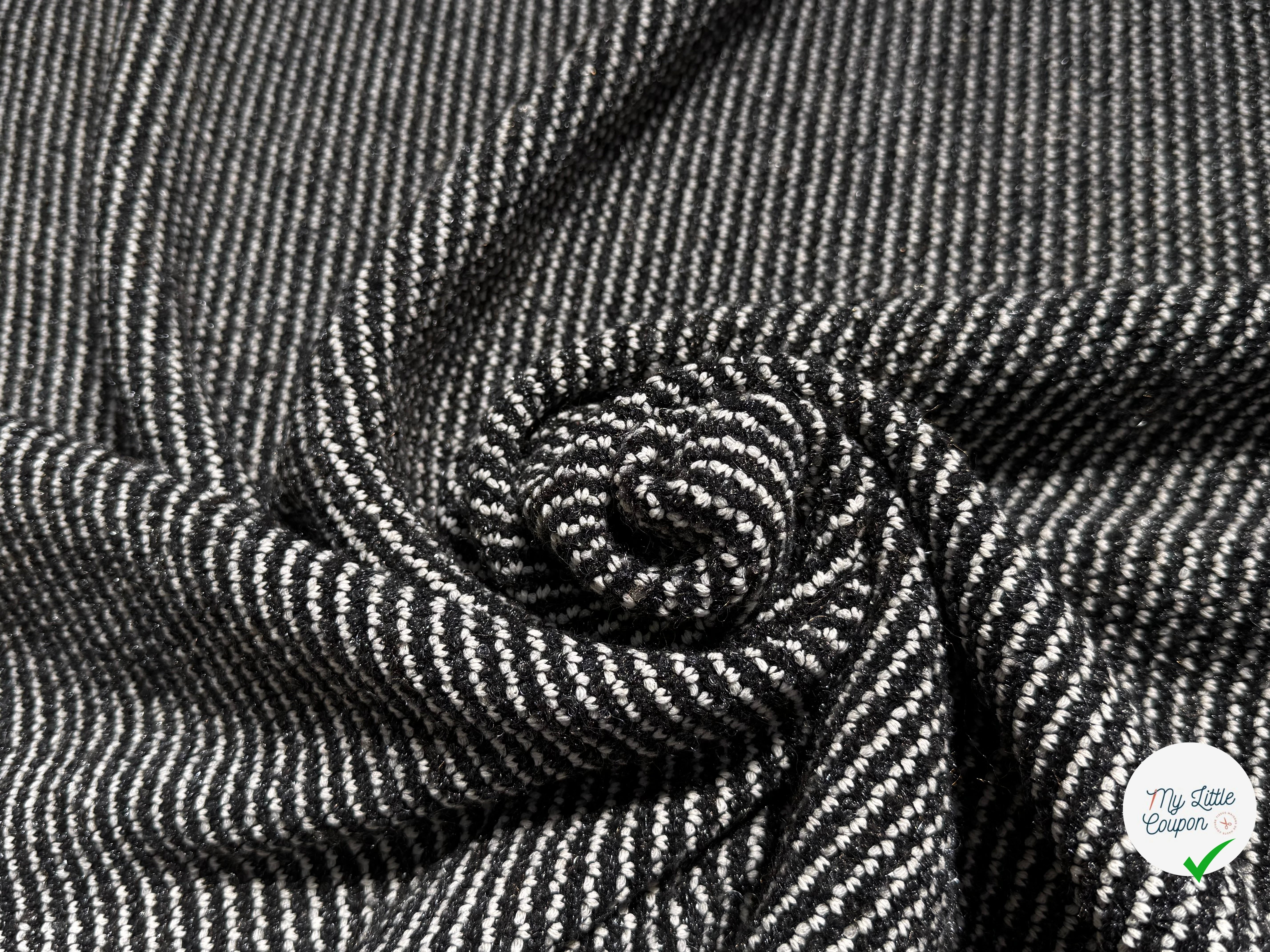 (Chute) TWEED DE LAINE BOUCLETTE STRETCH BLANC GRIS - My Little Coupon