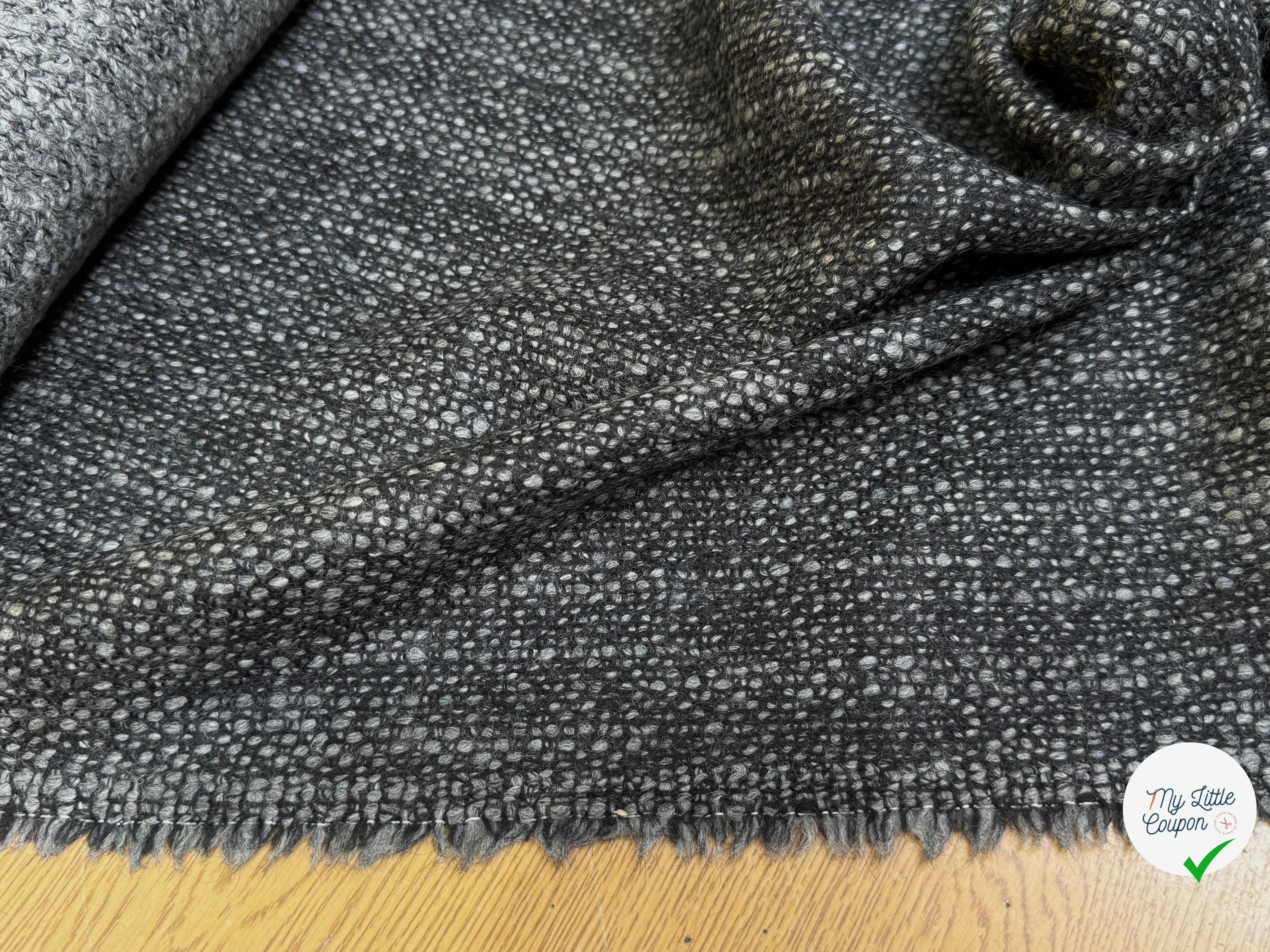 (Chute) TWEED DE LAINE BOUCLETTE SUBLIME GRIS CHINÉ - My Little Coupon